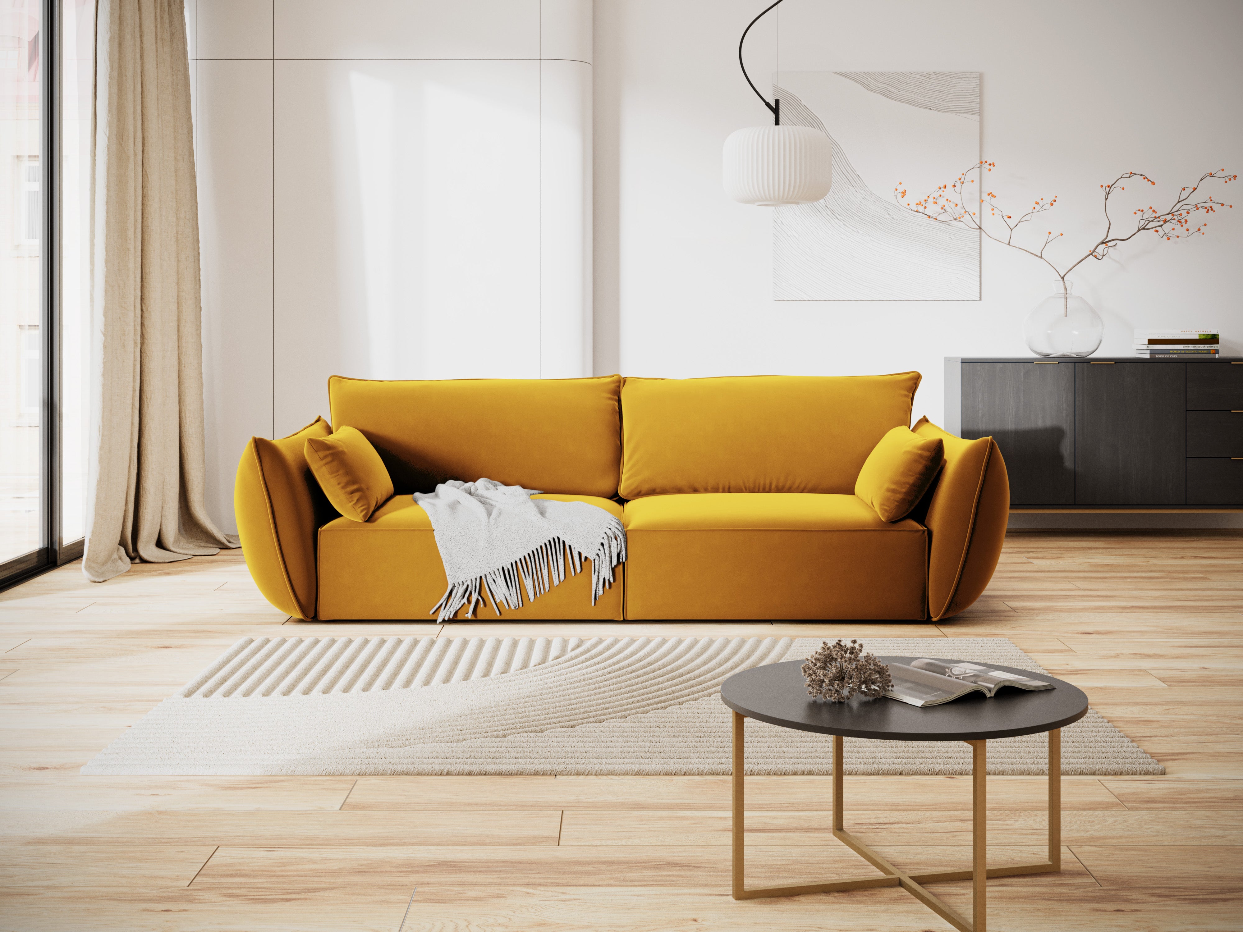 Vanda Senf Velvet Sofa