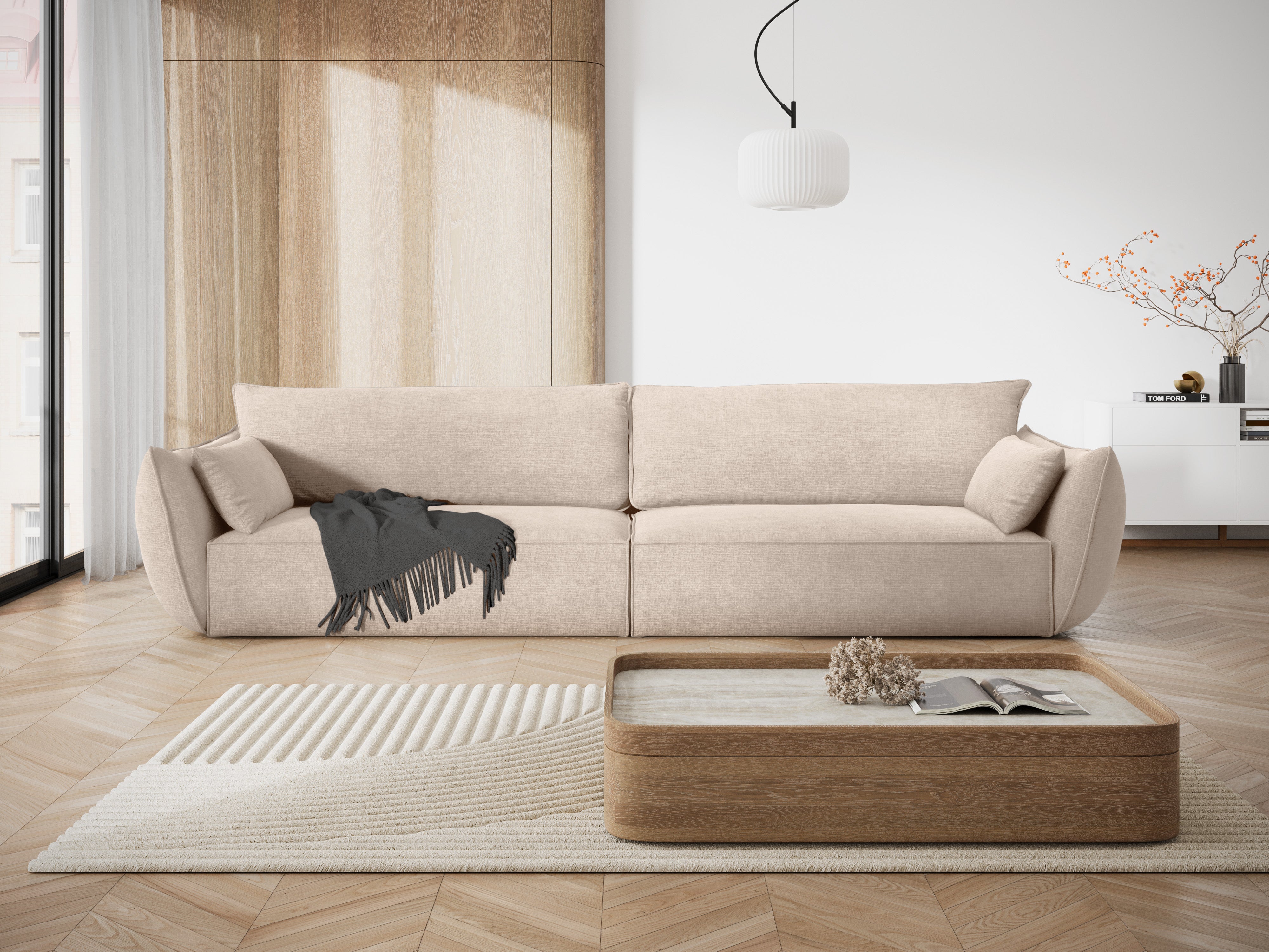 Sofa im Sofa-Stoff aus 4-Sitzer Vanda Beige