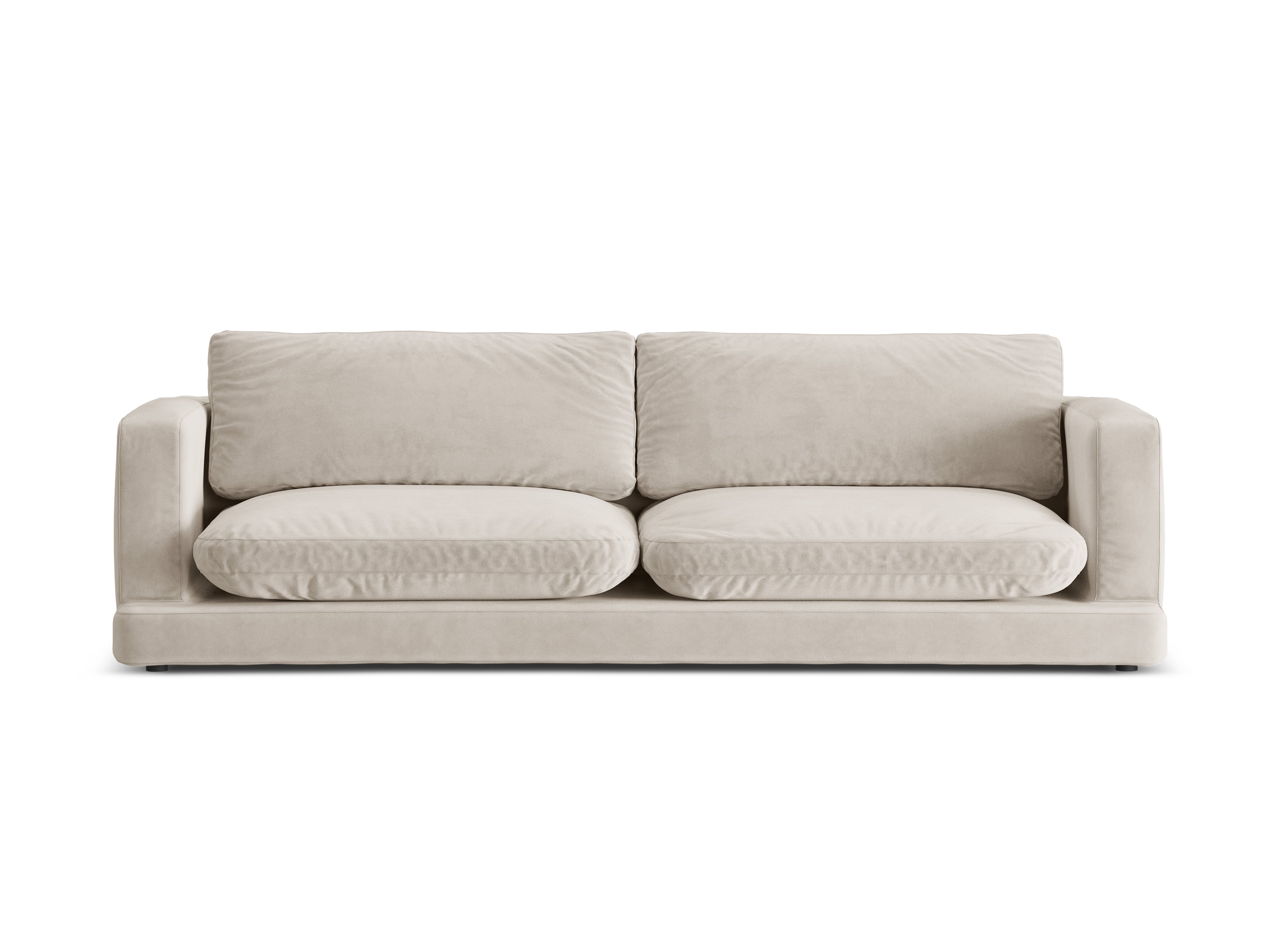 Velvet sofa for 4 people DAPHNE light beige