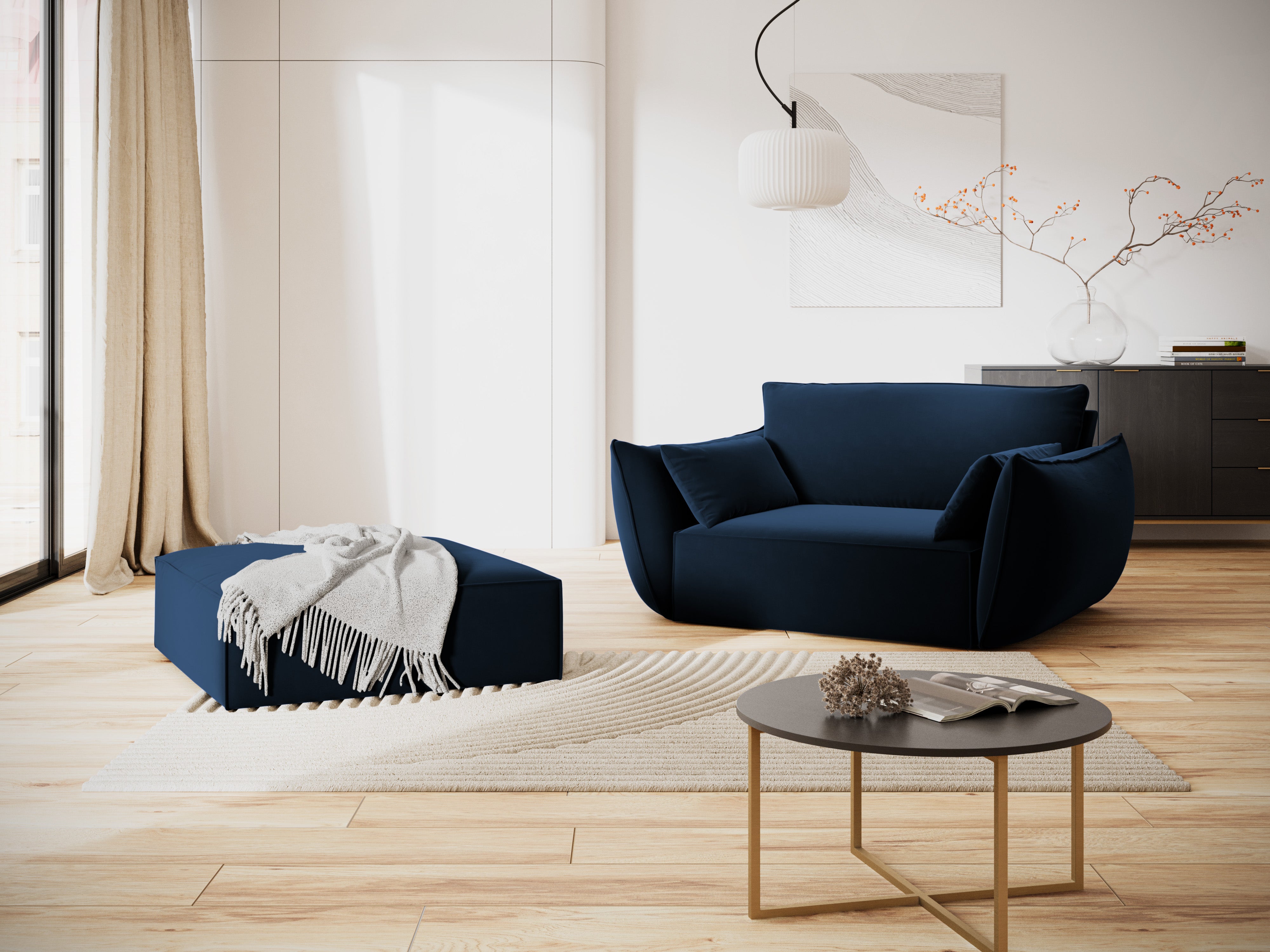 Vanda Marine Blue Samt Sessel