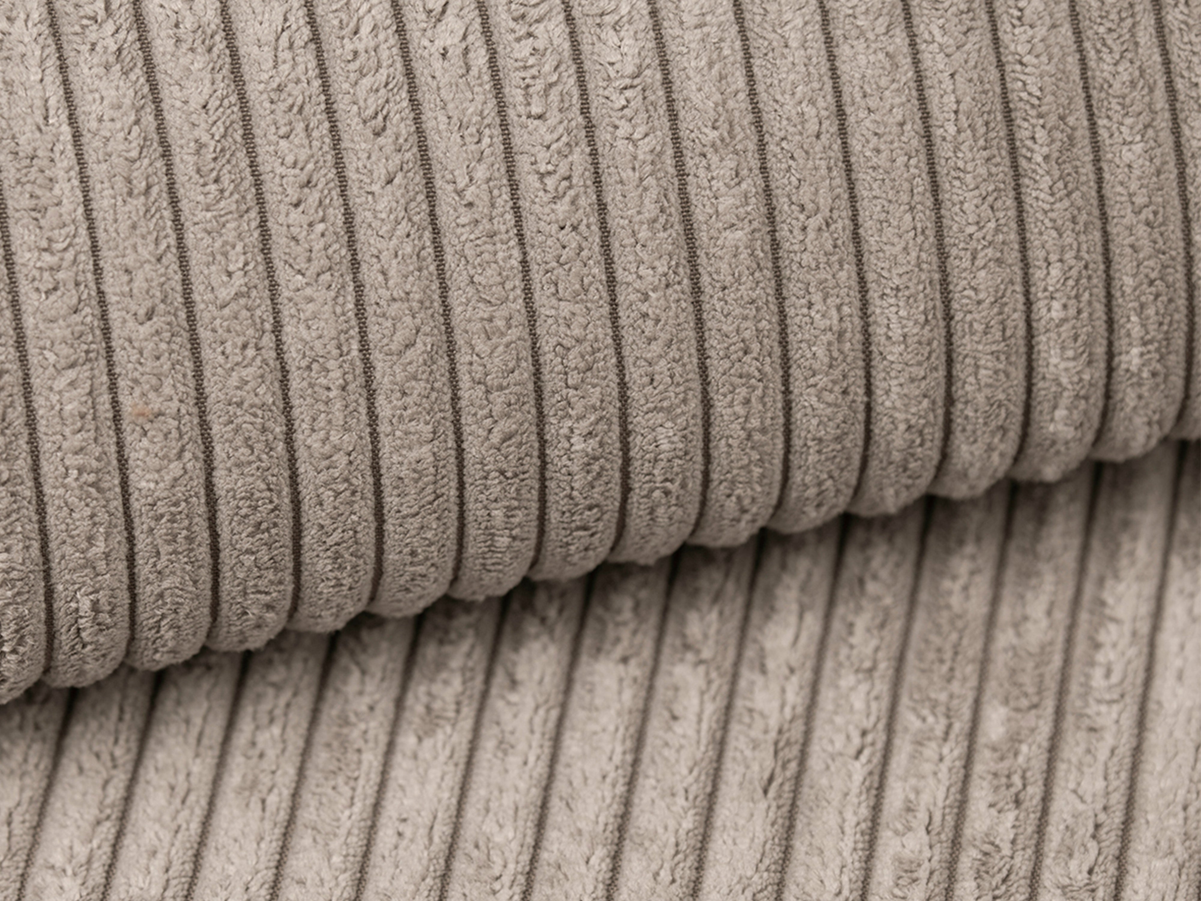 Left-sided corner sofa bed RIBES beige corduroy