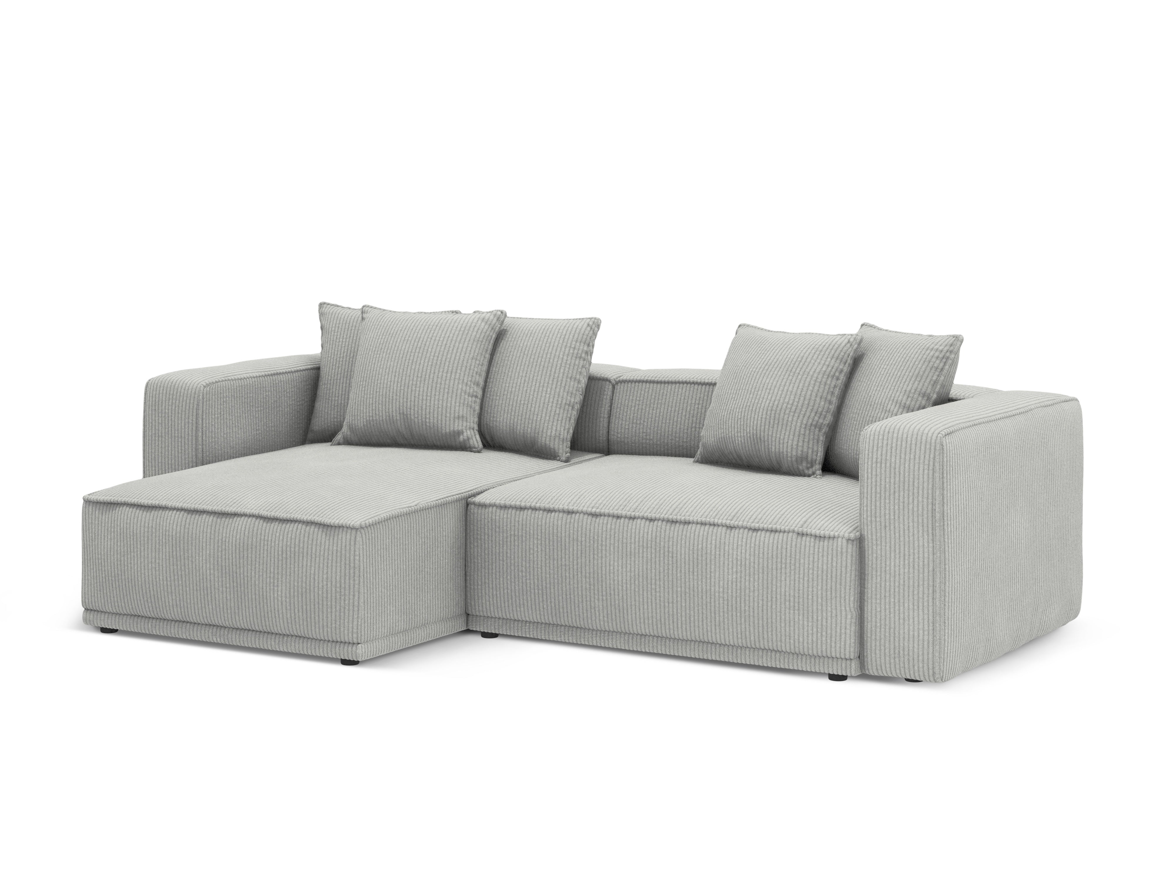 Linksseitige Schlafcouch RIBES grauer Cordstoff
