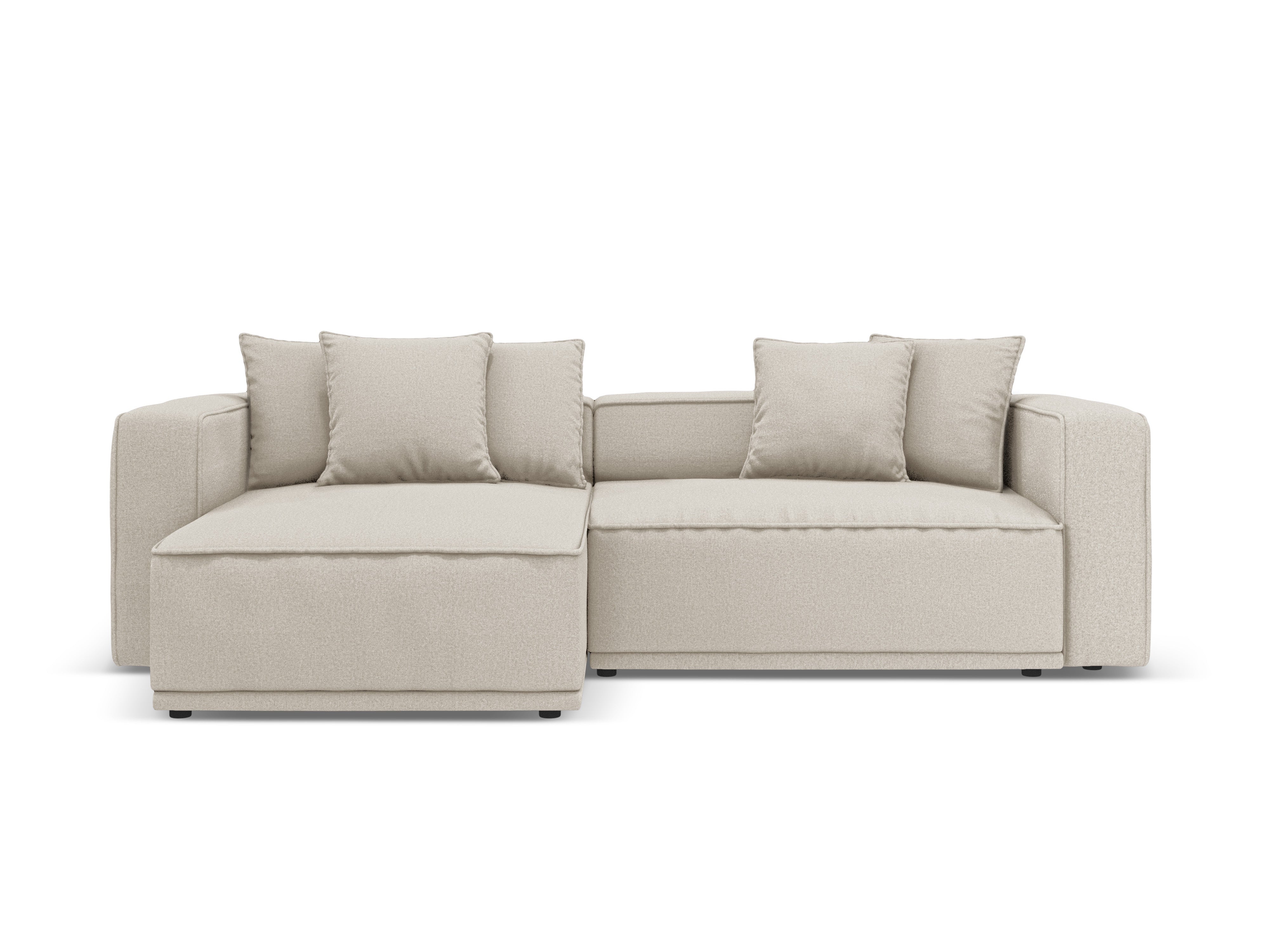 Linksseitige Schlafcouch RIBES beige Chenille