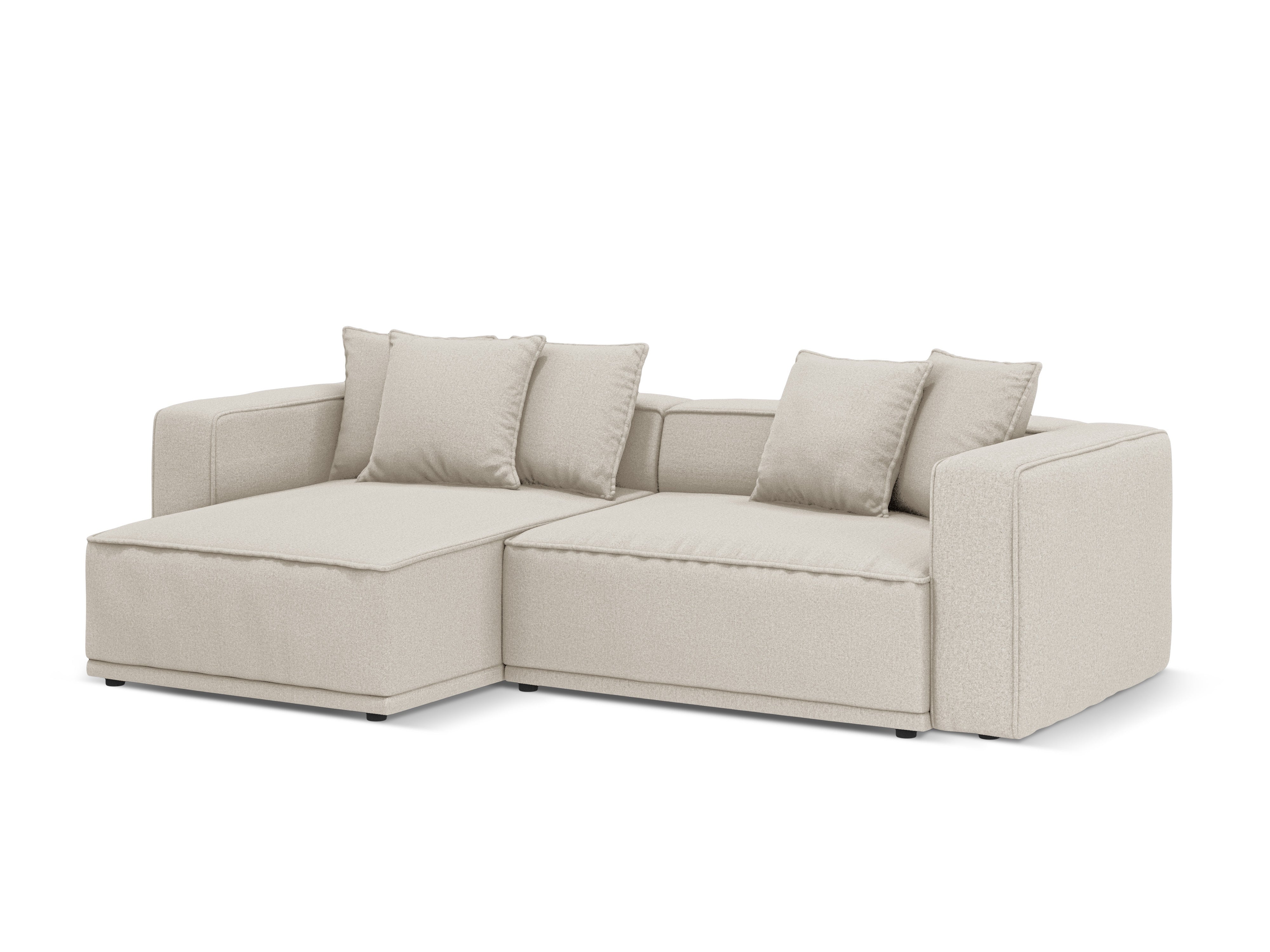 Linksseitige Schlafcouch RIBES beige Chenille