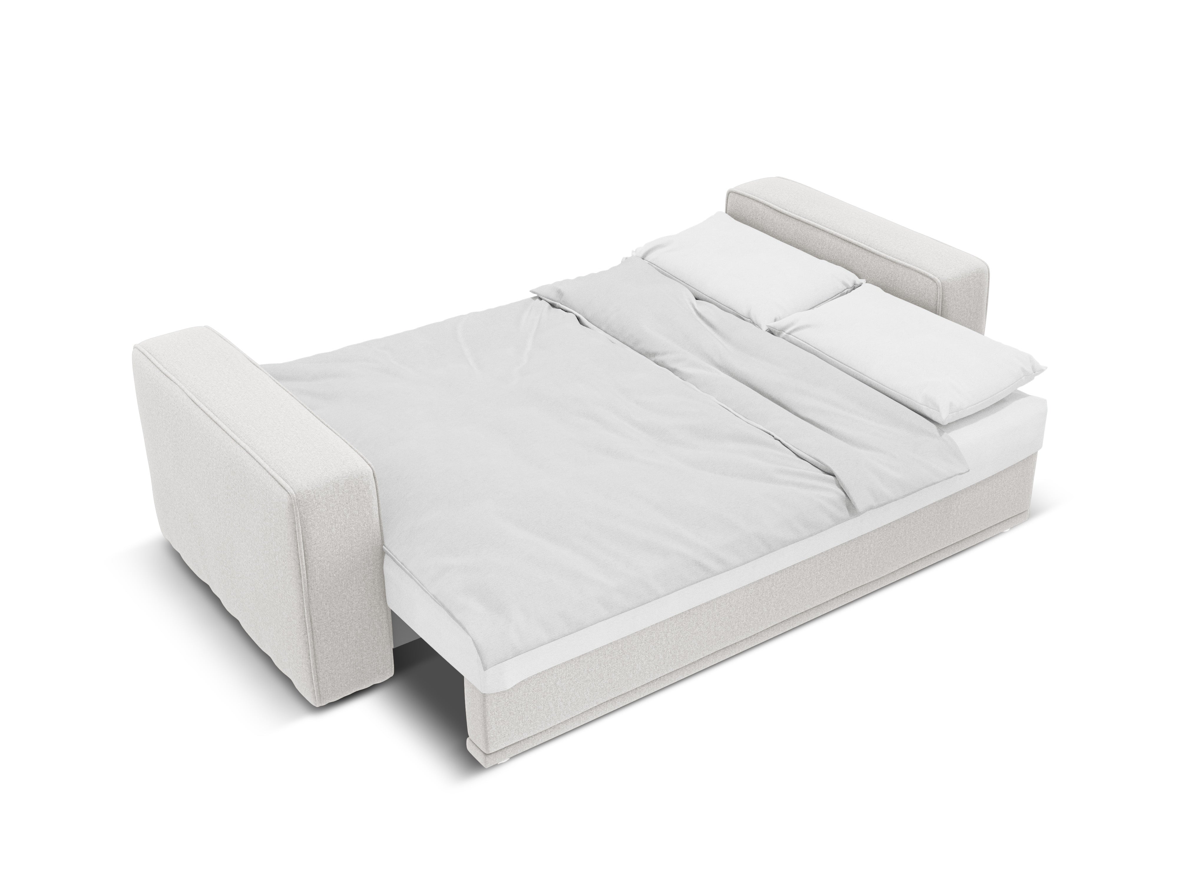 Linksseitiges Schlafsofa RIBES silberner Chenille