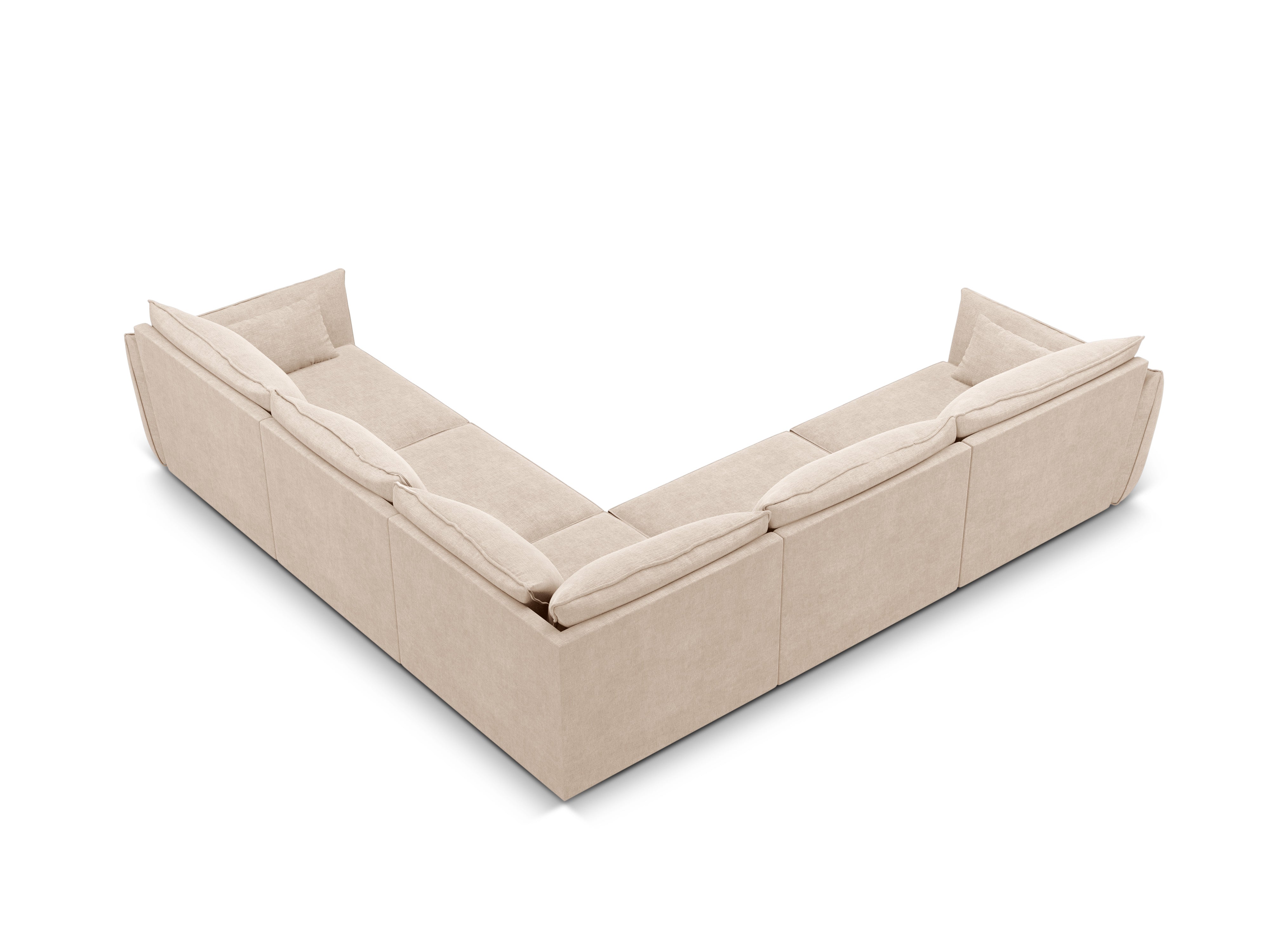 Symmetrische Ecke im Vanda Beige sielilianischen Stoff