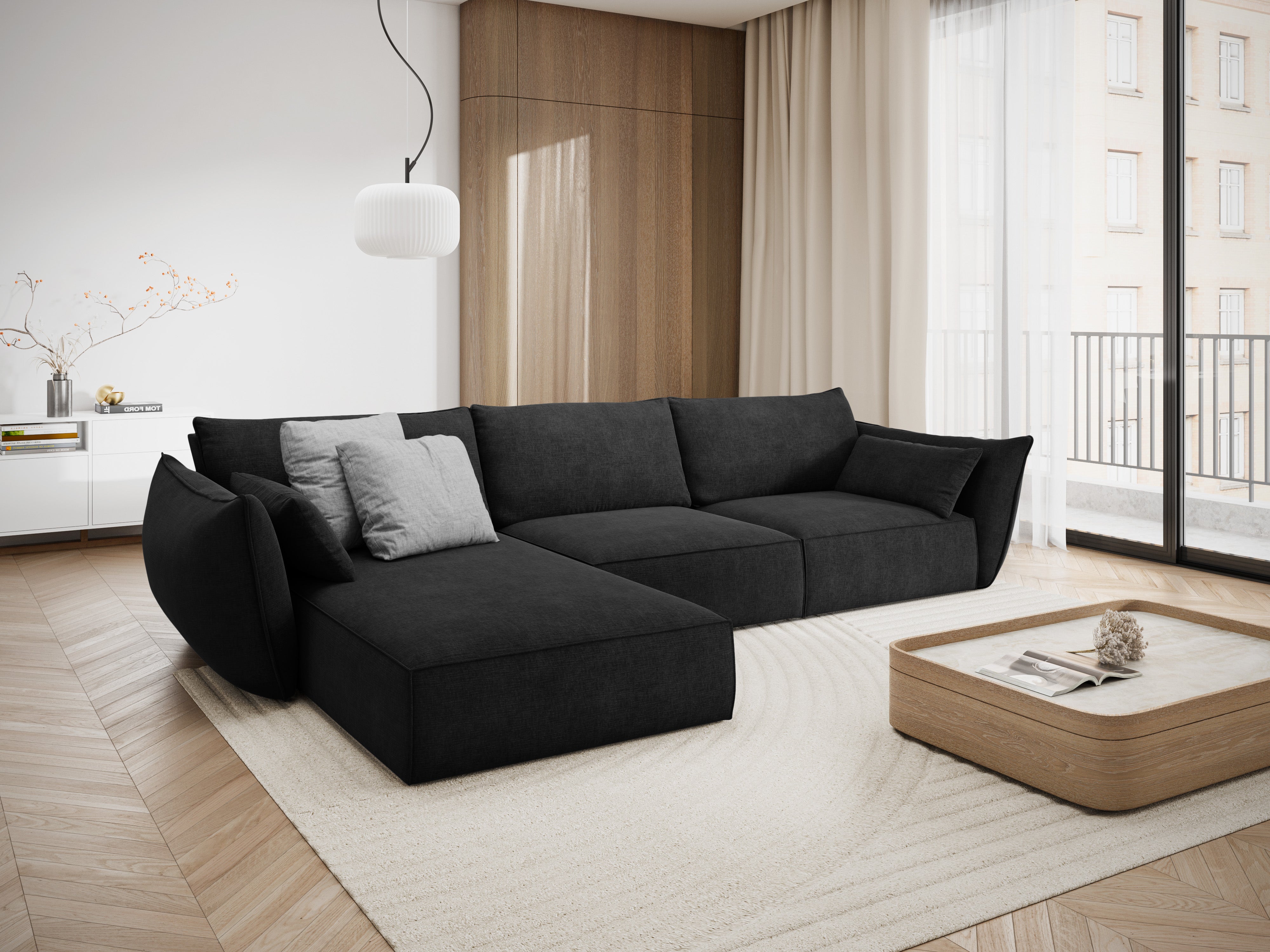 Eine Ecke im Szenil Stoff links 4-Personen Vanda Black