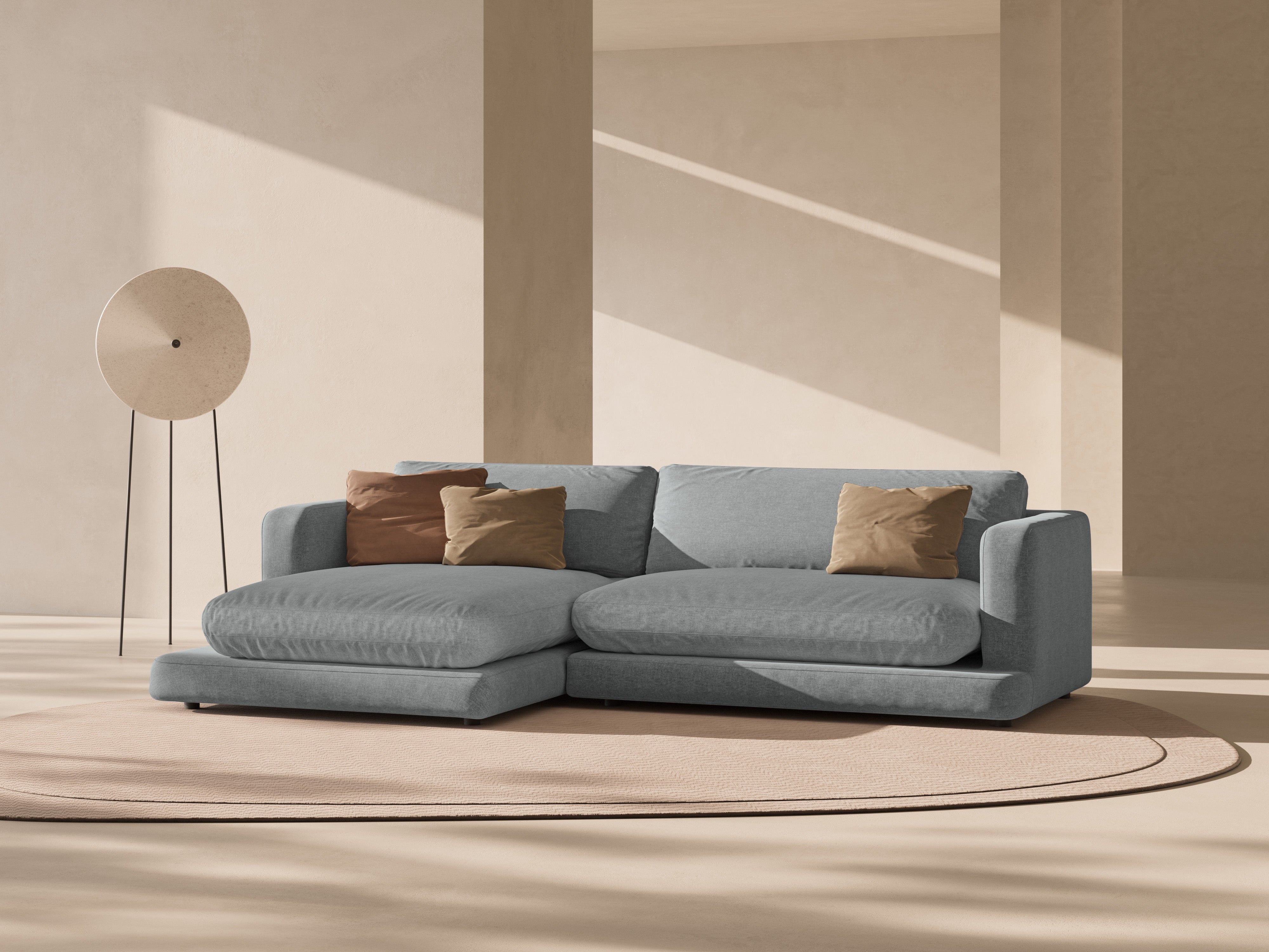 Left Corner Sofa DAPHNE Dark Gray Chenille