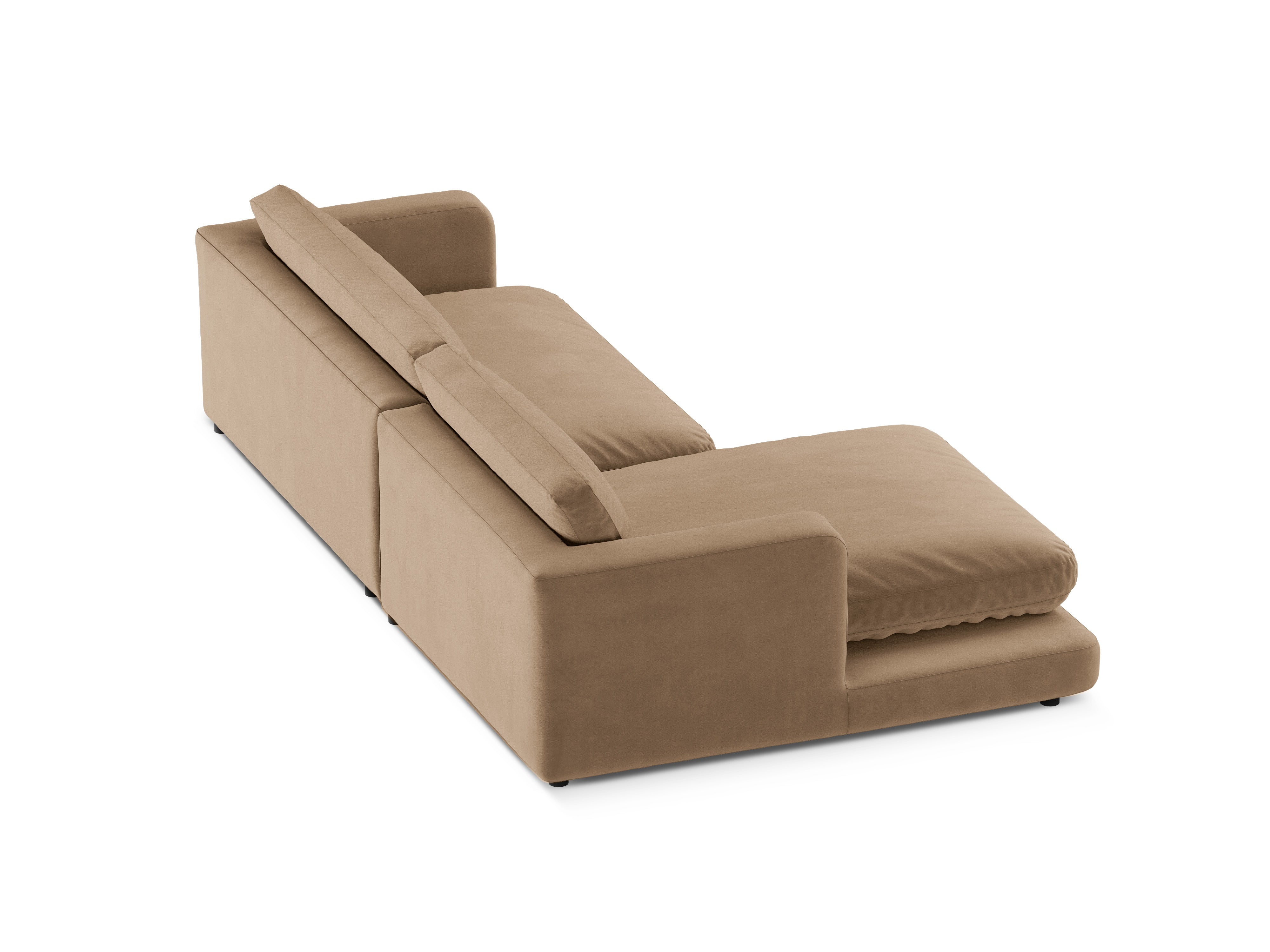 Left-facing velvet corner sofa DAPHNE beige