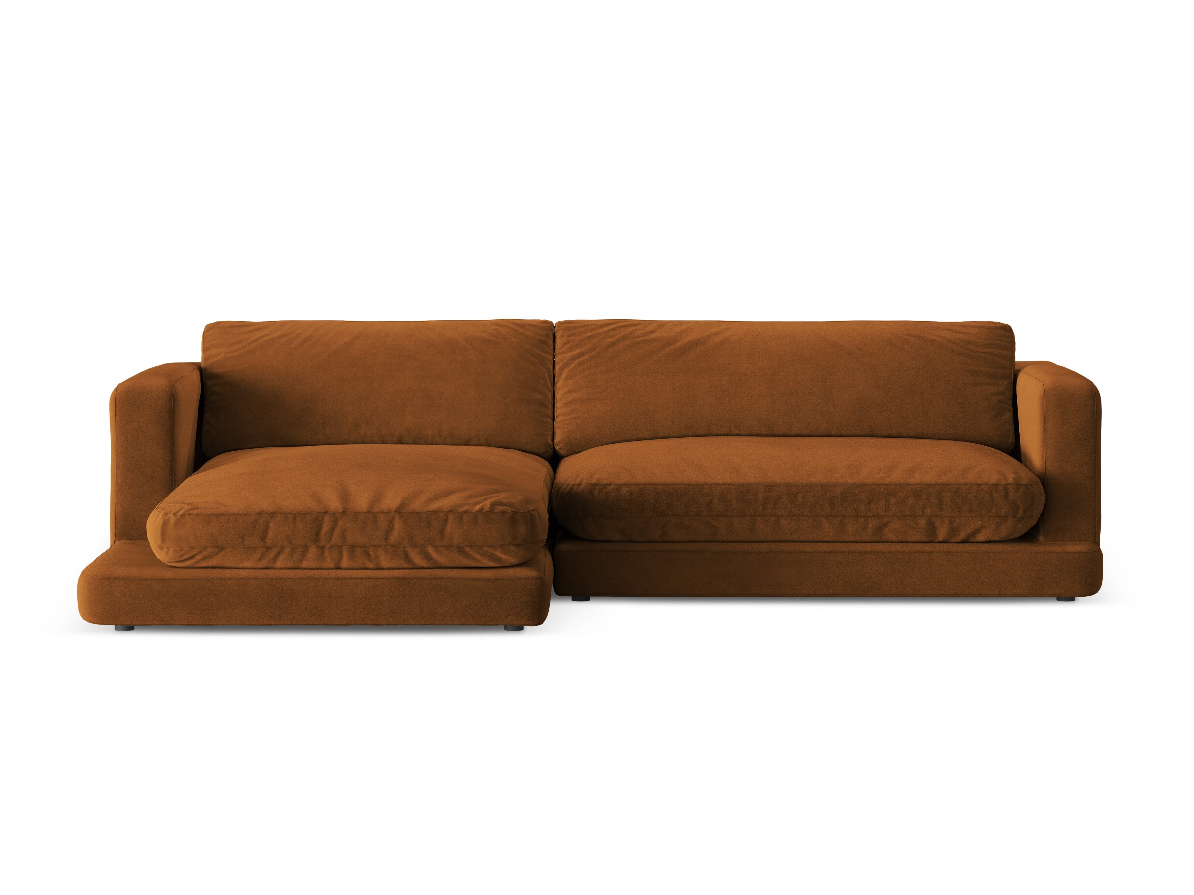 Samt-Ecksofa links DAPHNE kupfer