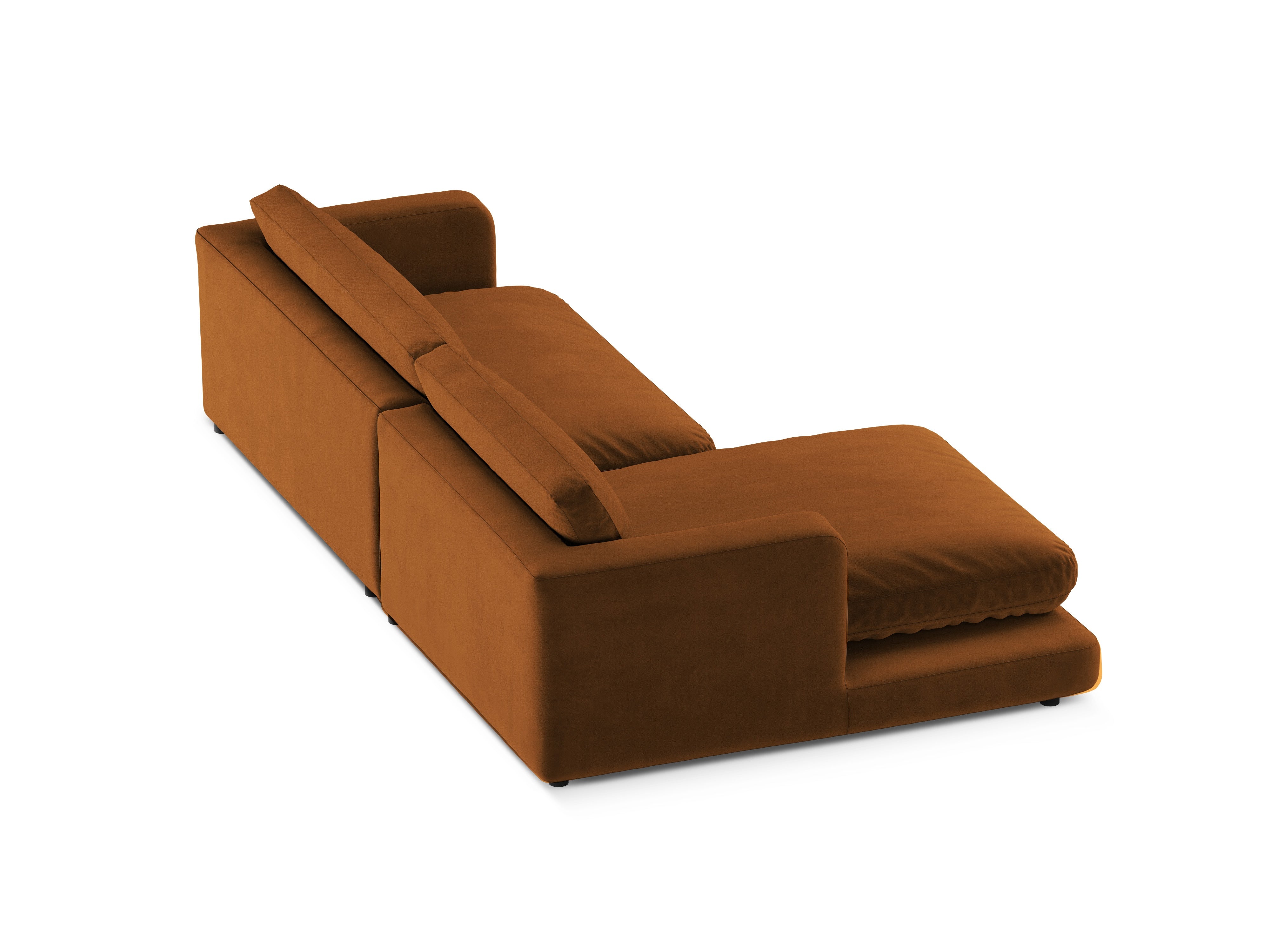 Samt-Ecksofa links DAPHNE kupfer