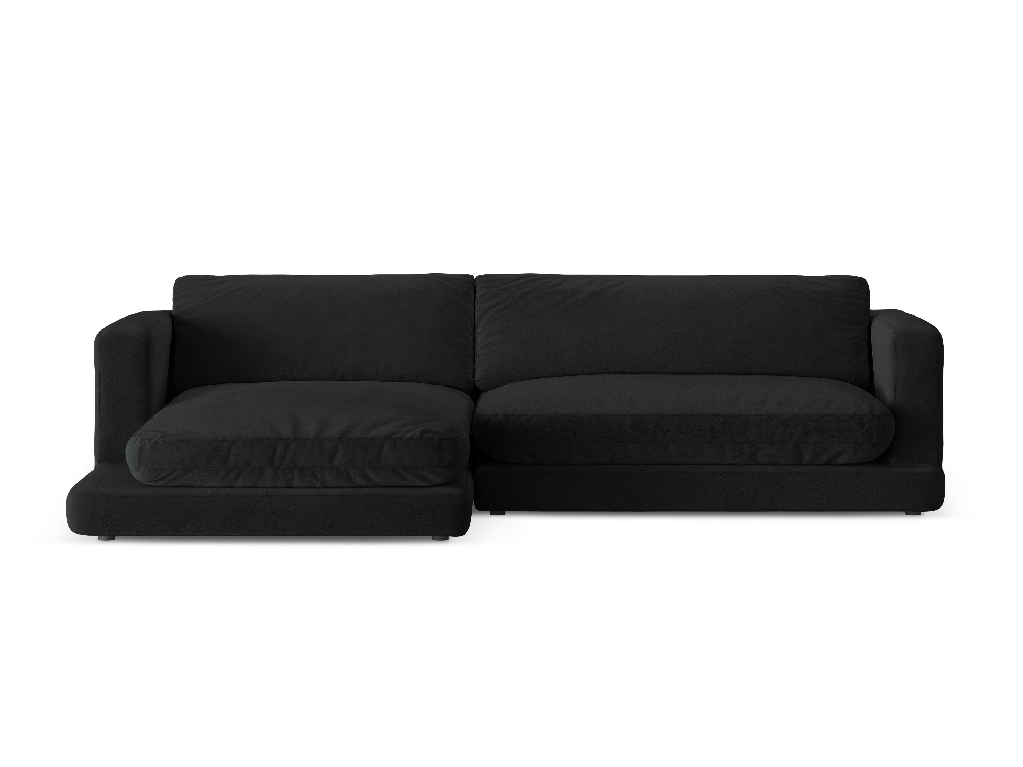 Samt-Ecksofa links DAPHNE schwarz