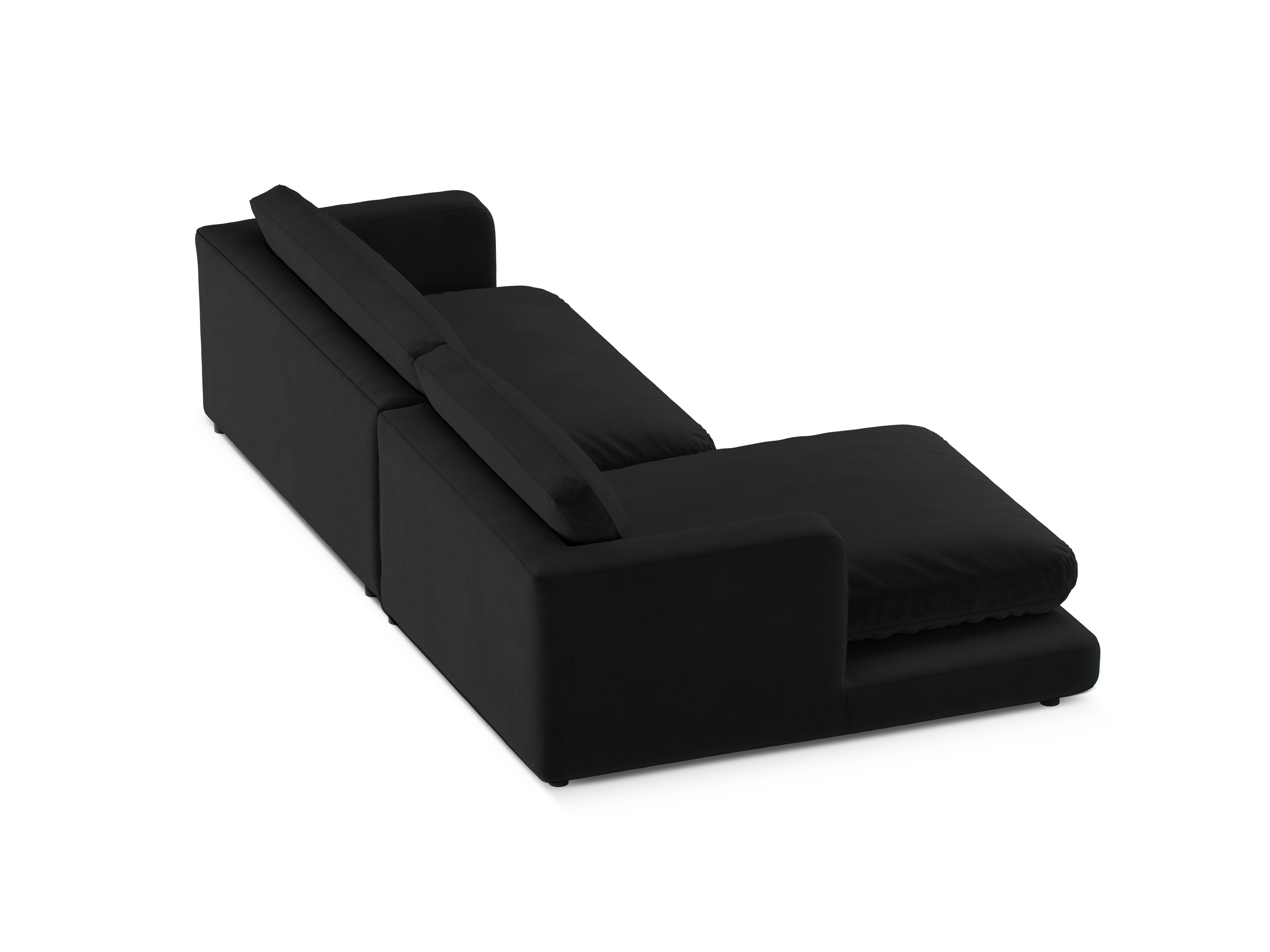 Samt-Ecksofa links DAPHNE schwarz