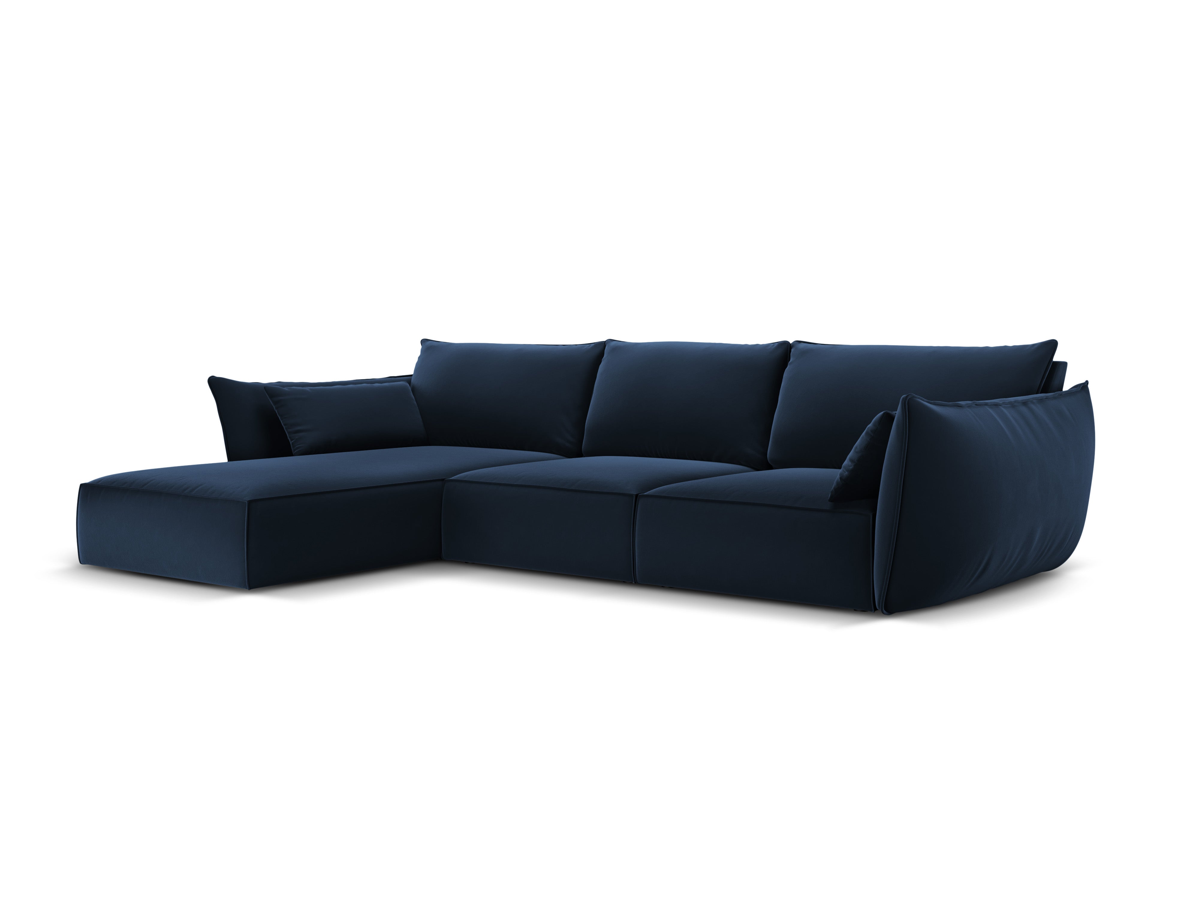 Linkshänder Vanda Navy 4-Sitzer Velvet Ecke