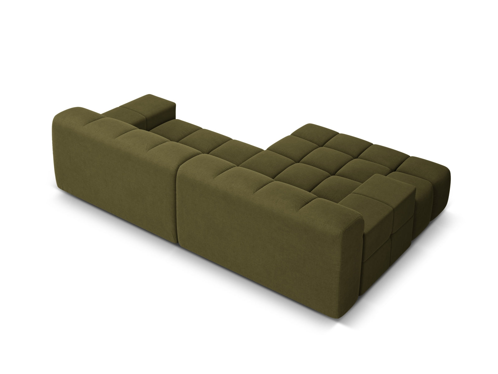 Zweisitzer-Ecksofa links AGAVE grün Chenille