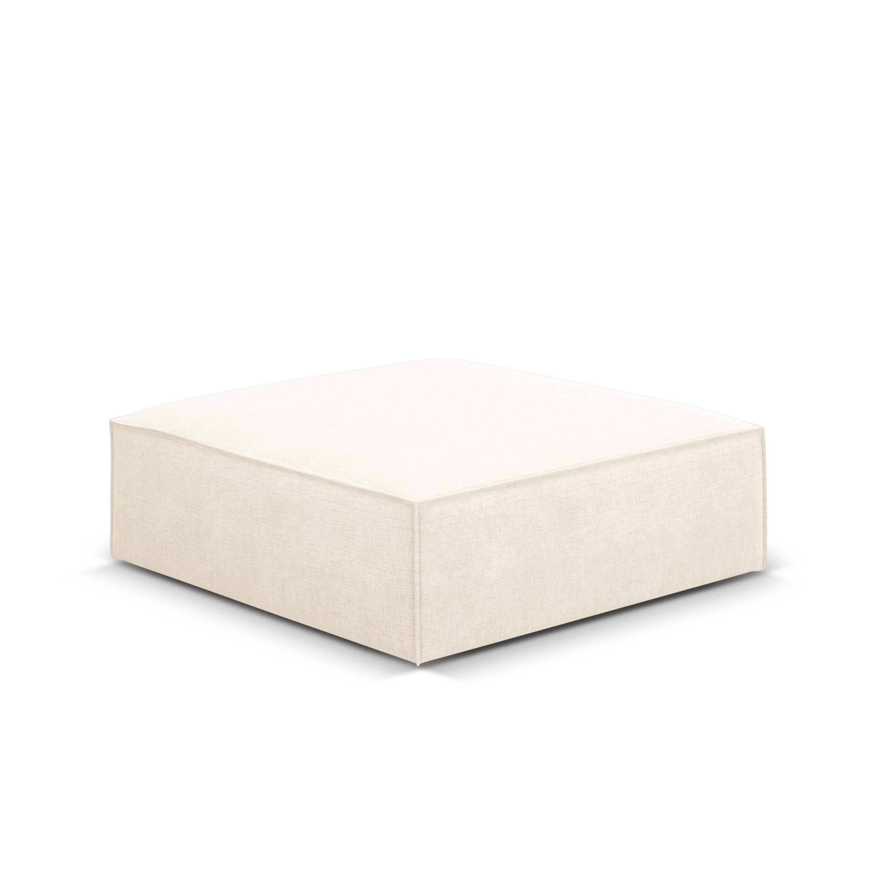 Pouf im hellen Szenil -Stoff