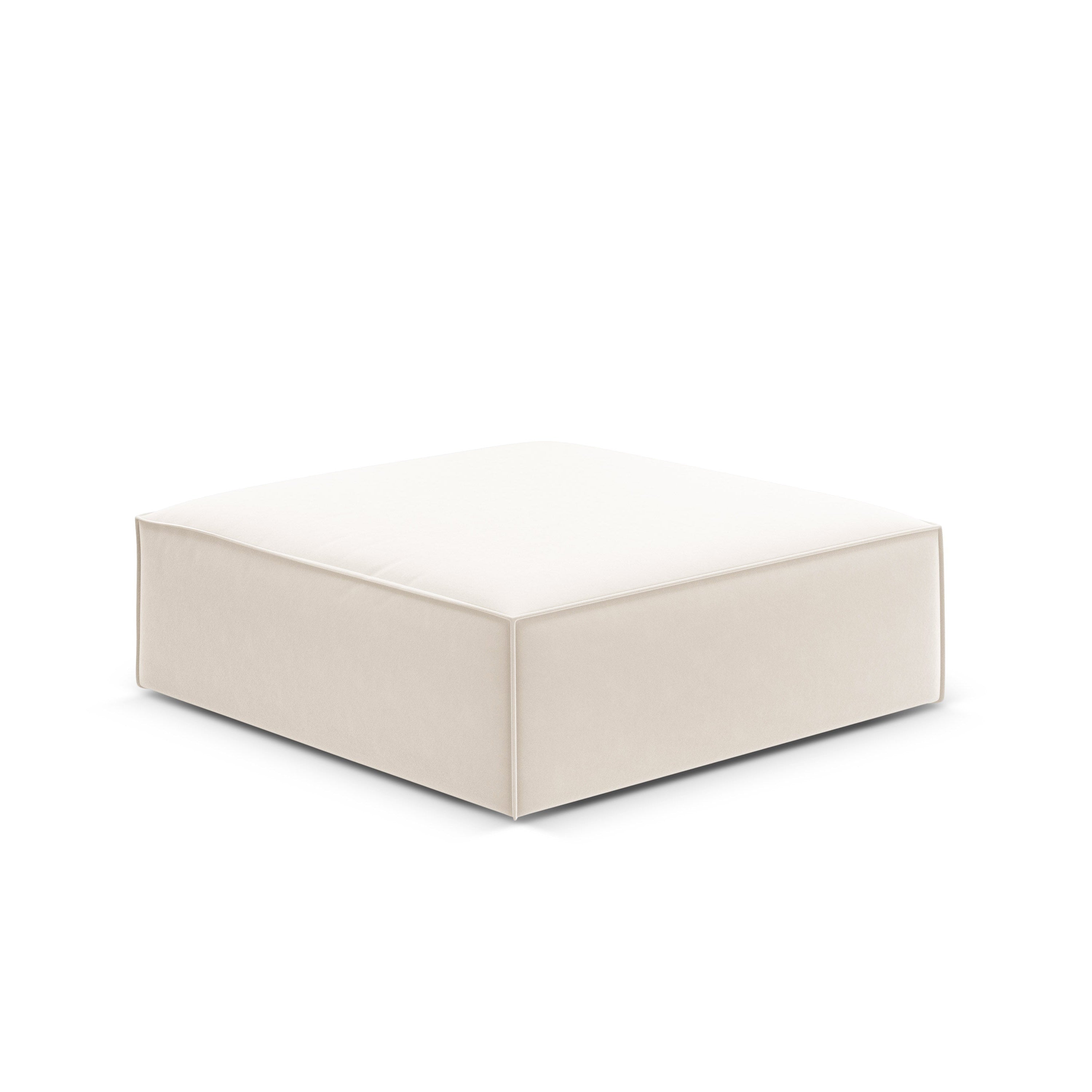 Vanda Beige Velvet Pouf