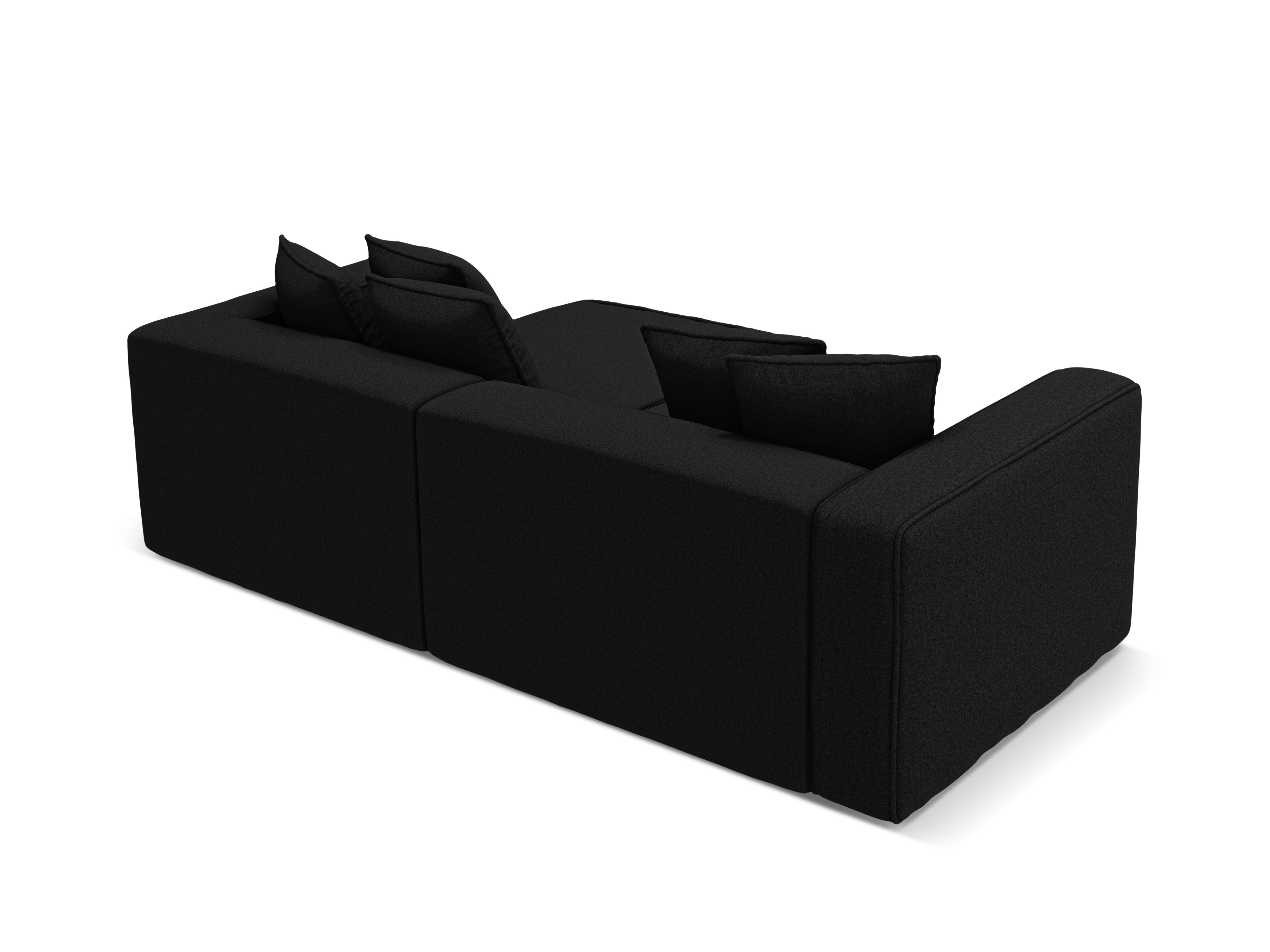 Right-sided corner sofa bed RIBES black chenille