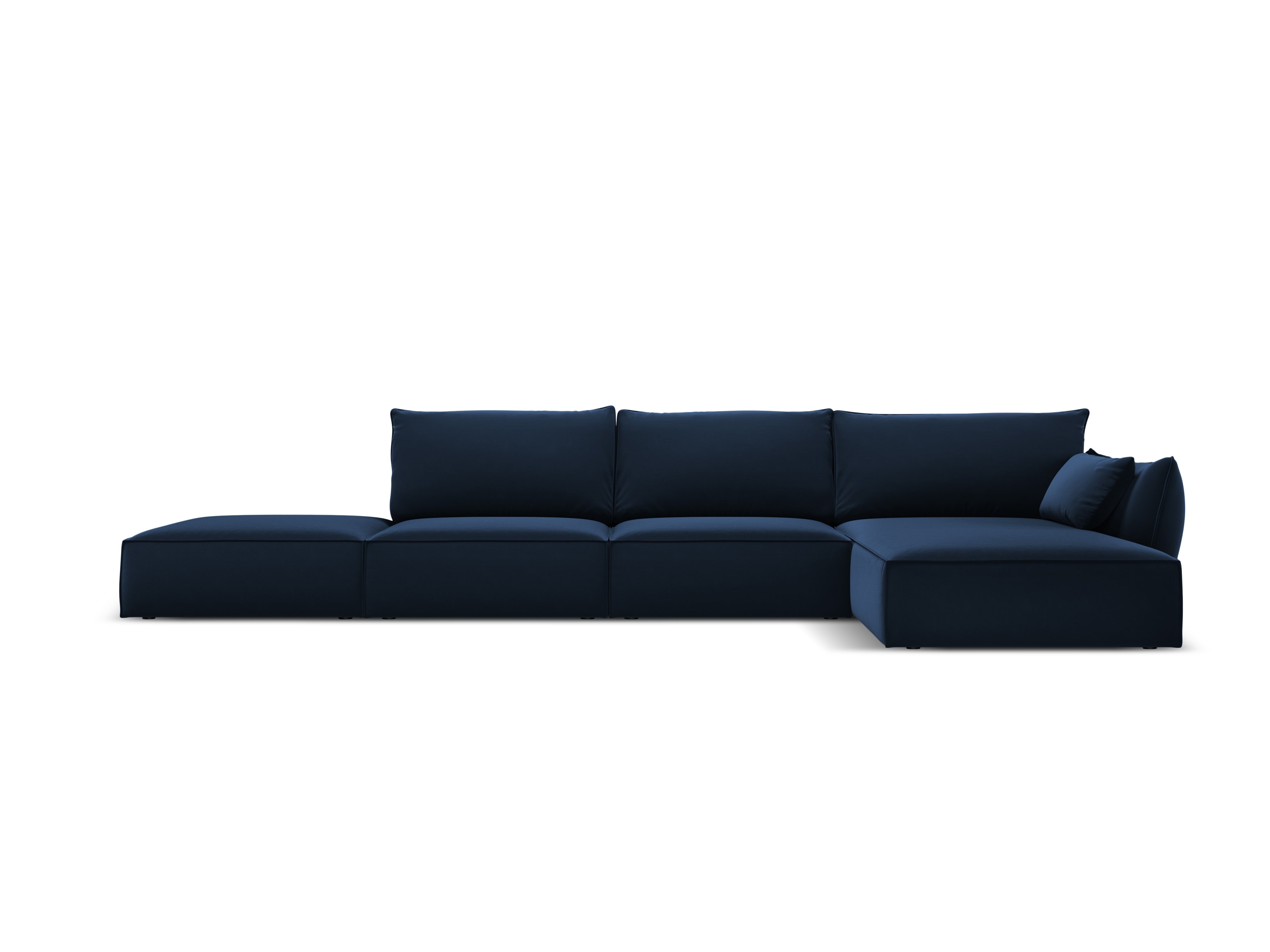 Vanda Navy Blue Right -Side -Side -Side -Samt -Ecke