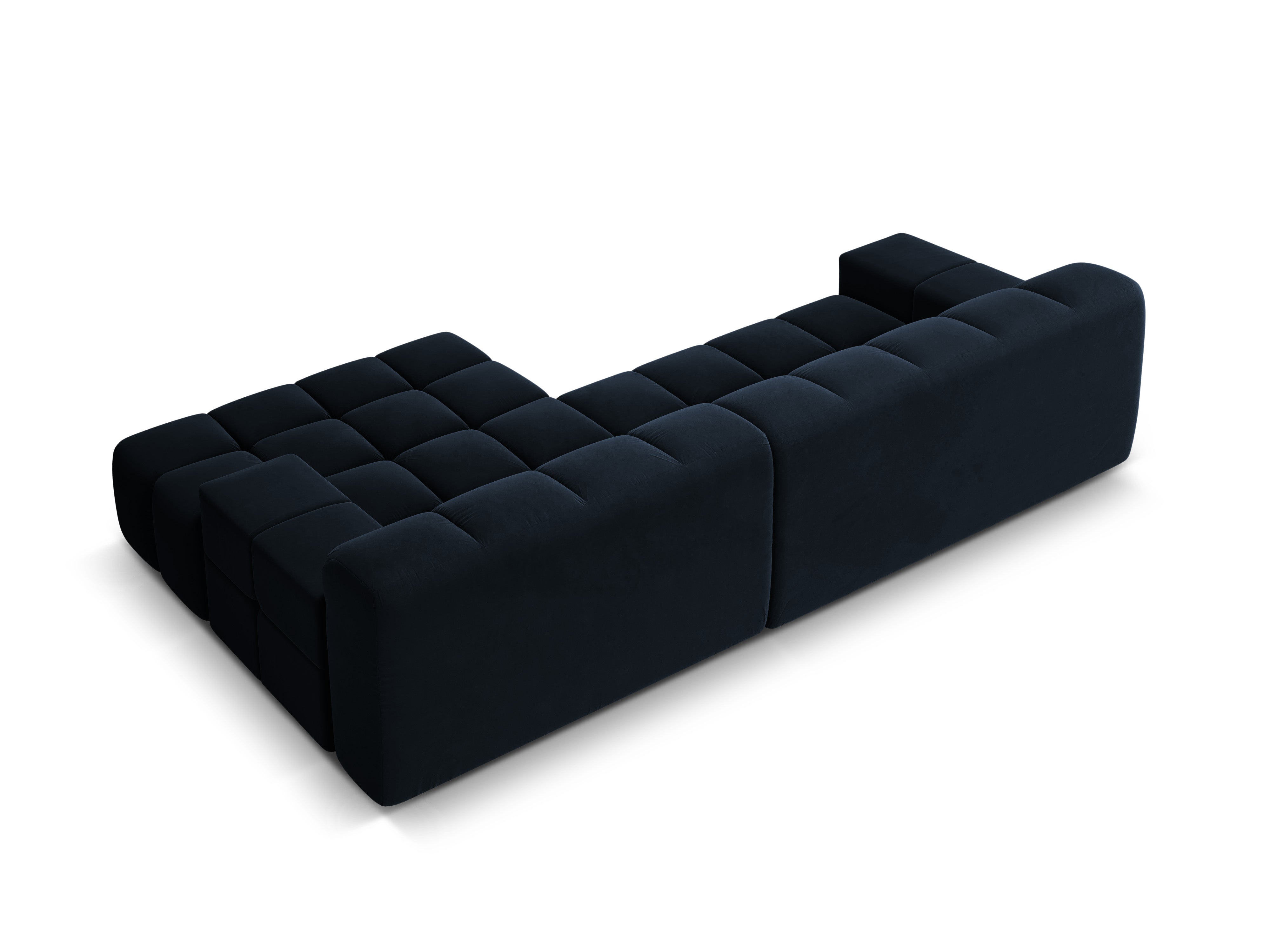 Samt-Ecksofa 3-sitzig rechts AGAVE marineblau