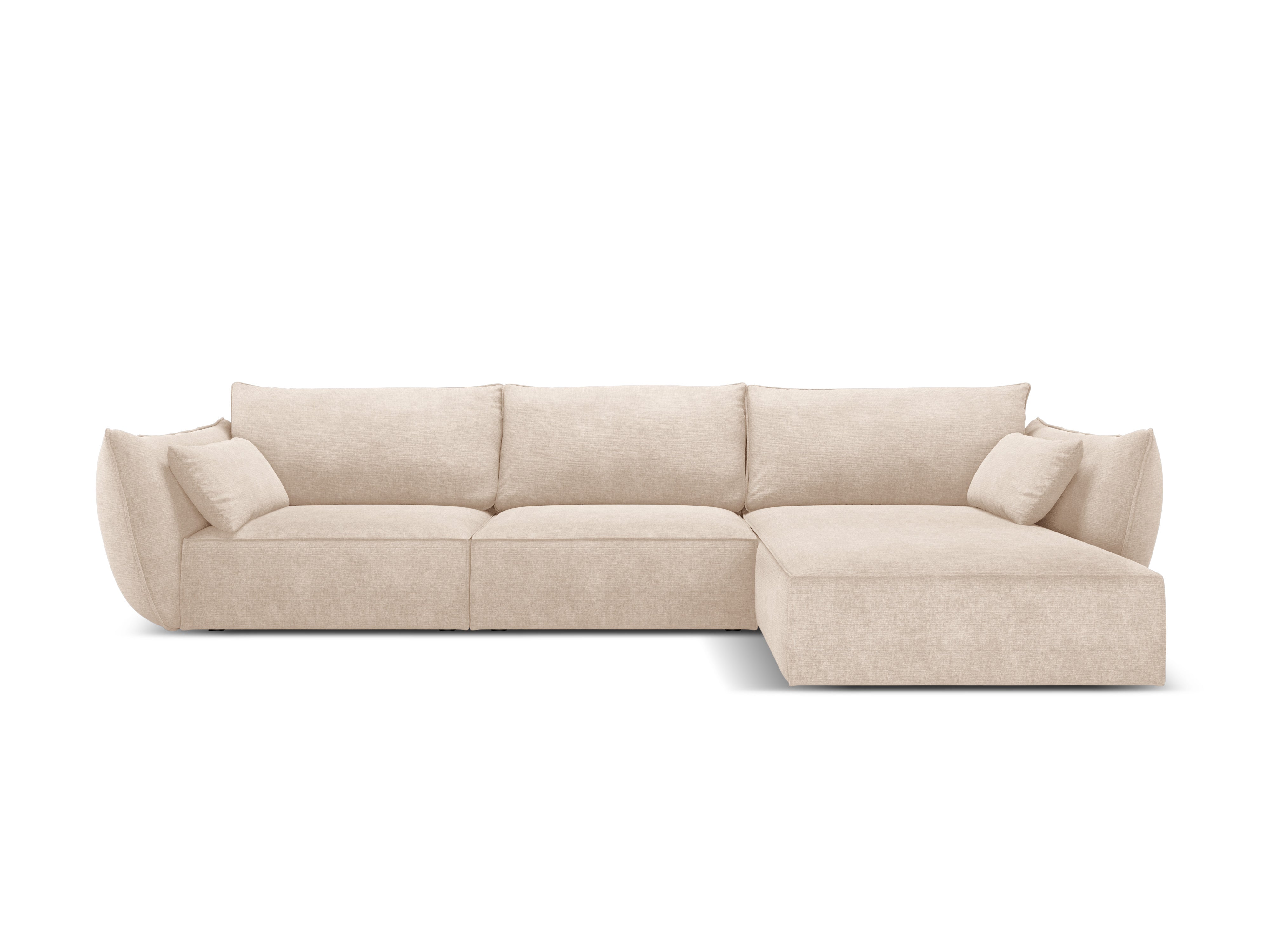 Ecke im Sznil-Stoff rechtshändige 4-Sitzer Vanda Beige