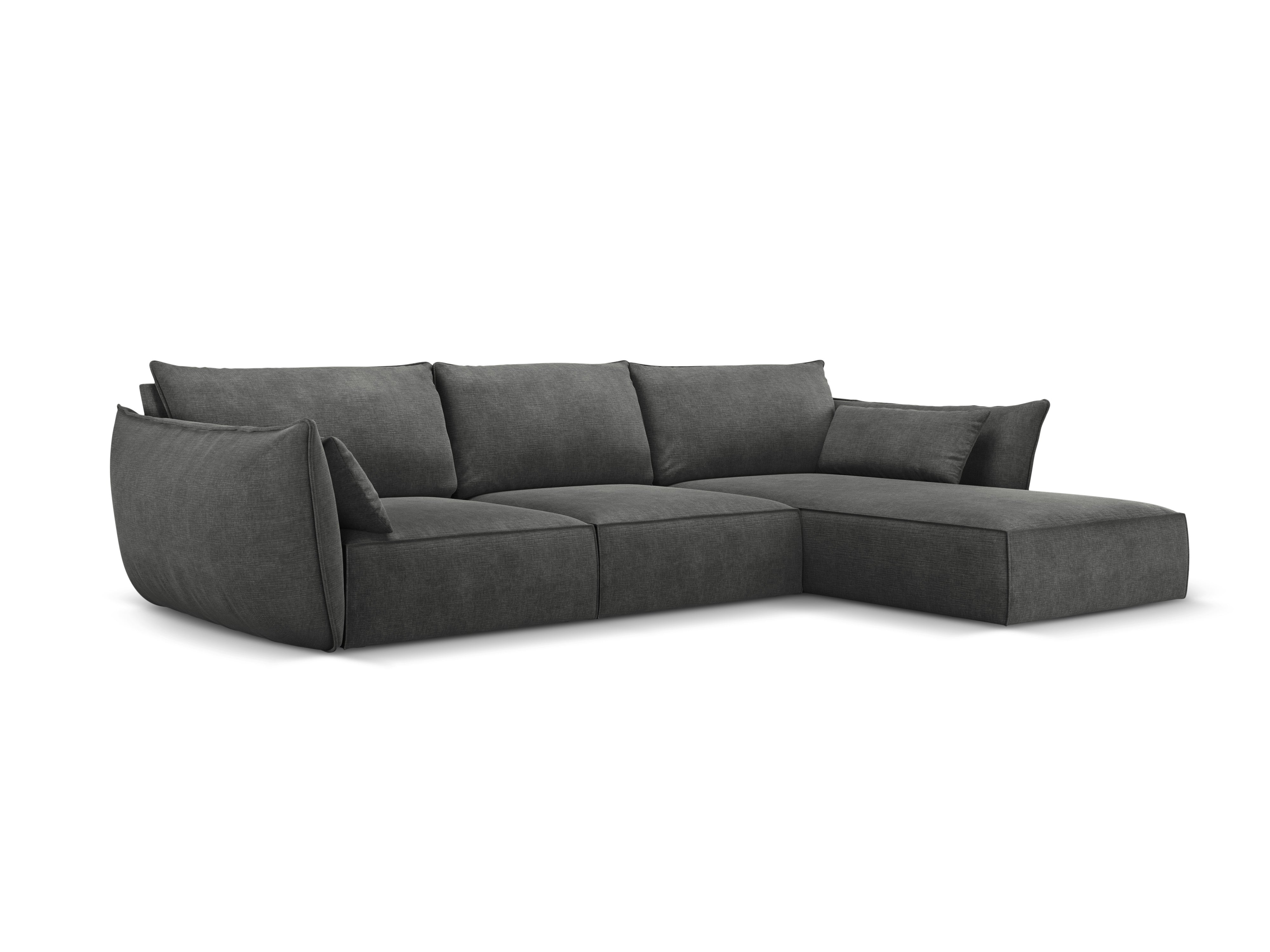 Eine Ecke im Szenil-Stoff rechtsseitig 4-Personen Vanda Dark Grey