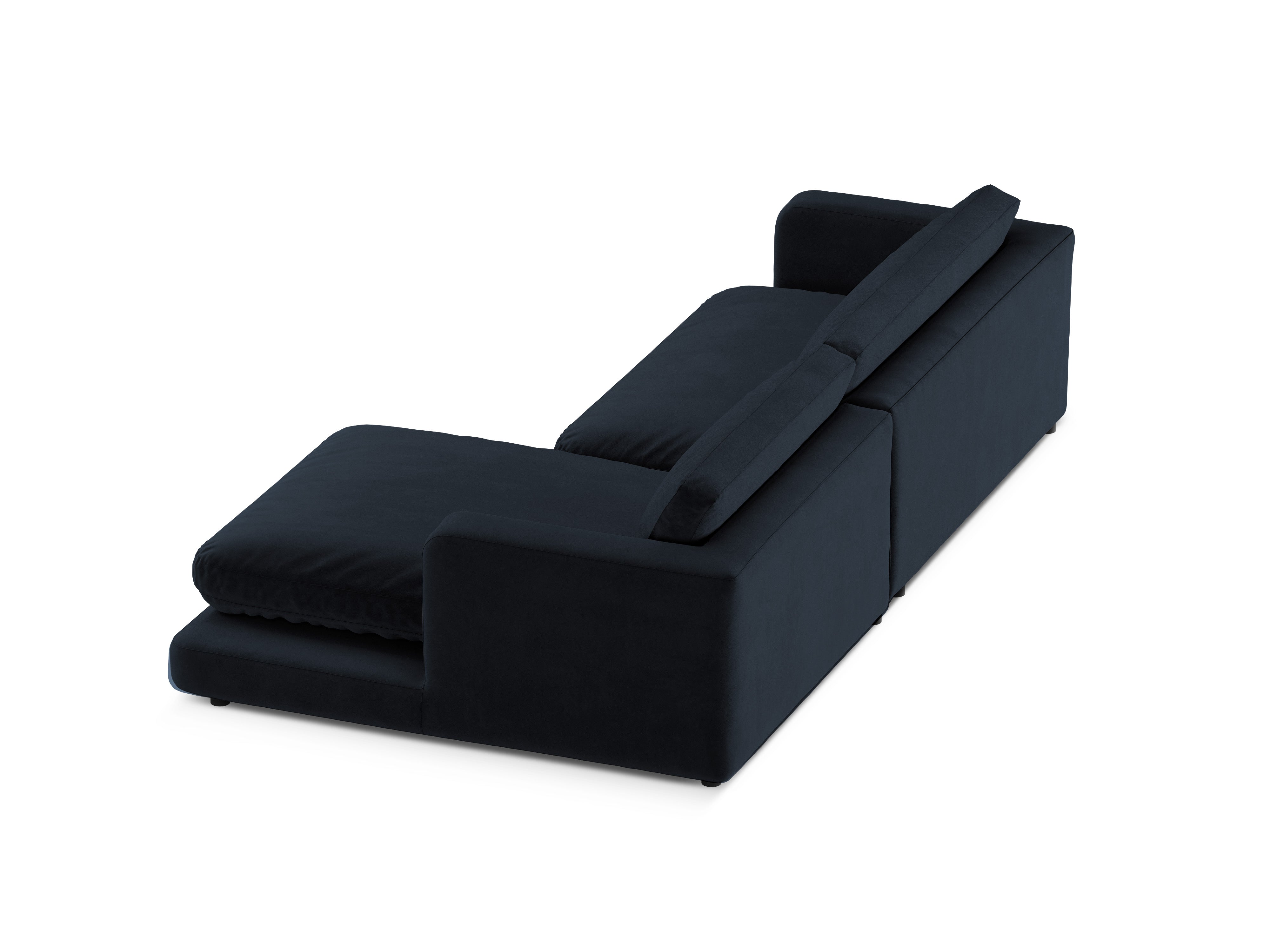 Samt-Ecksofa rechts DAPHNE marineblau