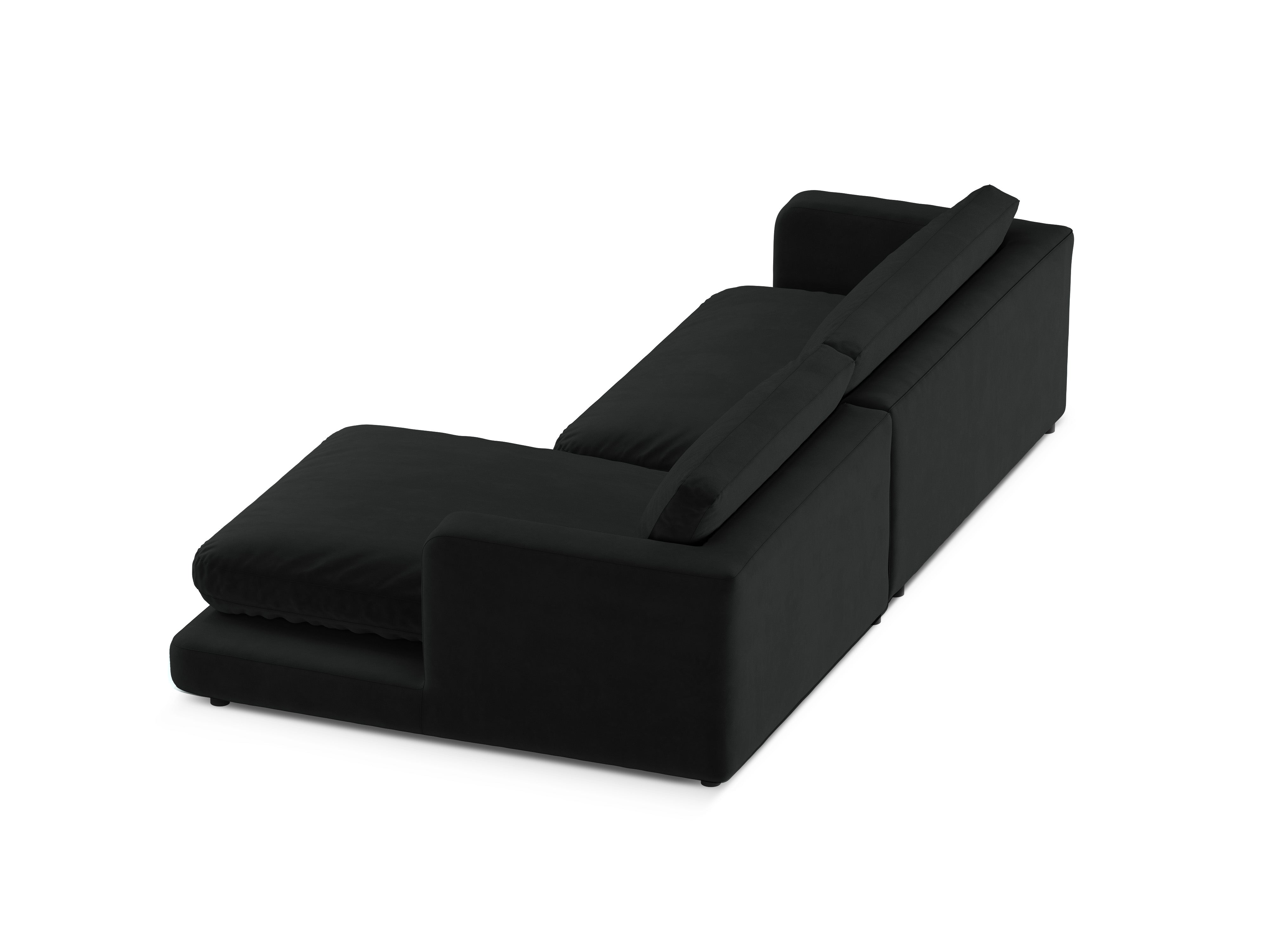 Samt-Ecksofa rechts DAPHNE schwarz