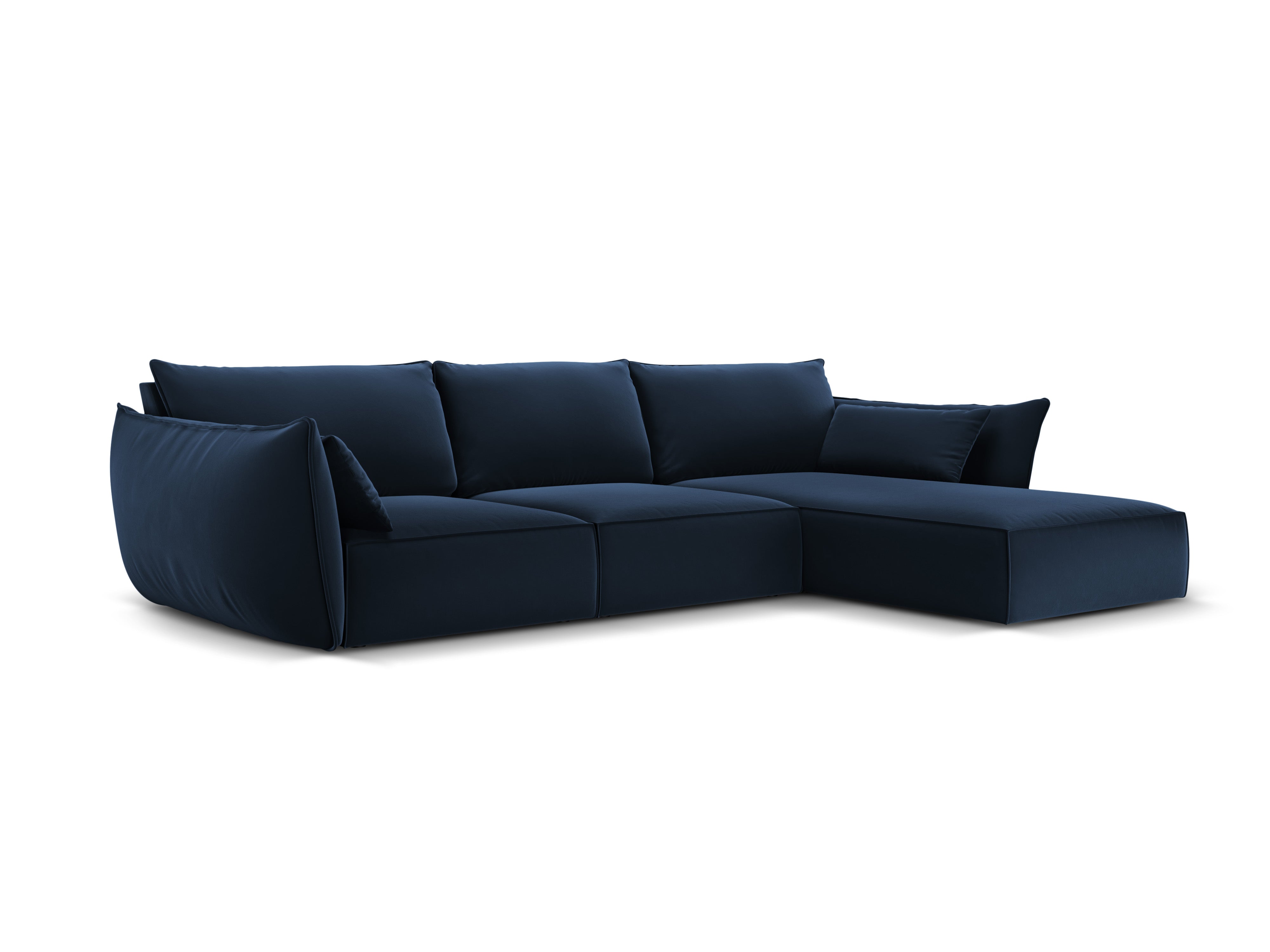 Rechte Velvet-Ecke 4-Sitzer Vanda Navy Blue