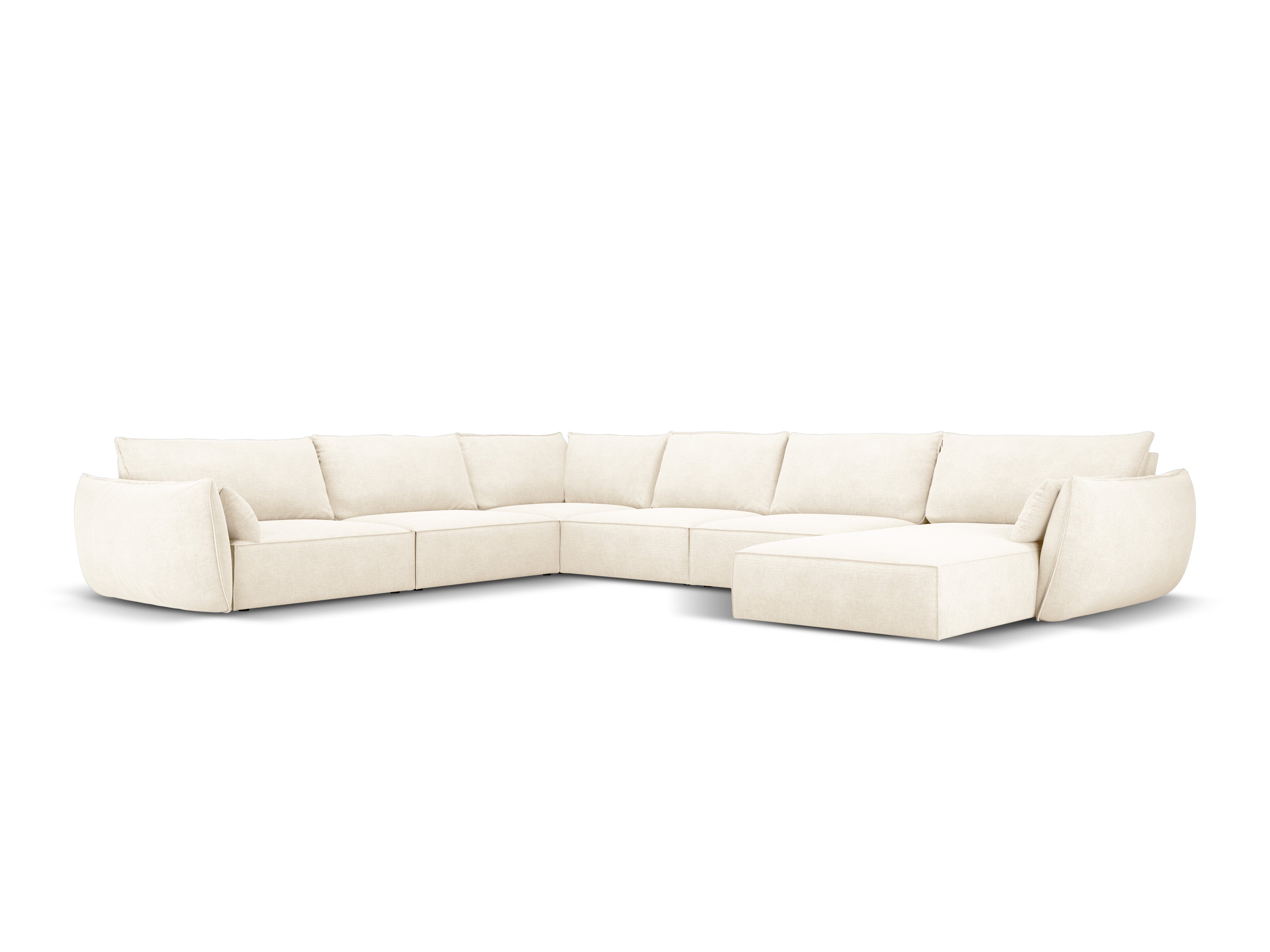 Eine Panorama -Ecke im Skinil -Stoff links leichte leichte beige vanda