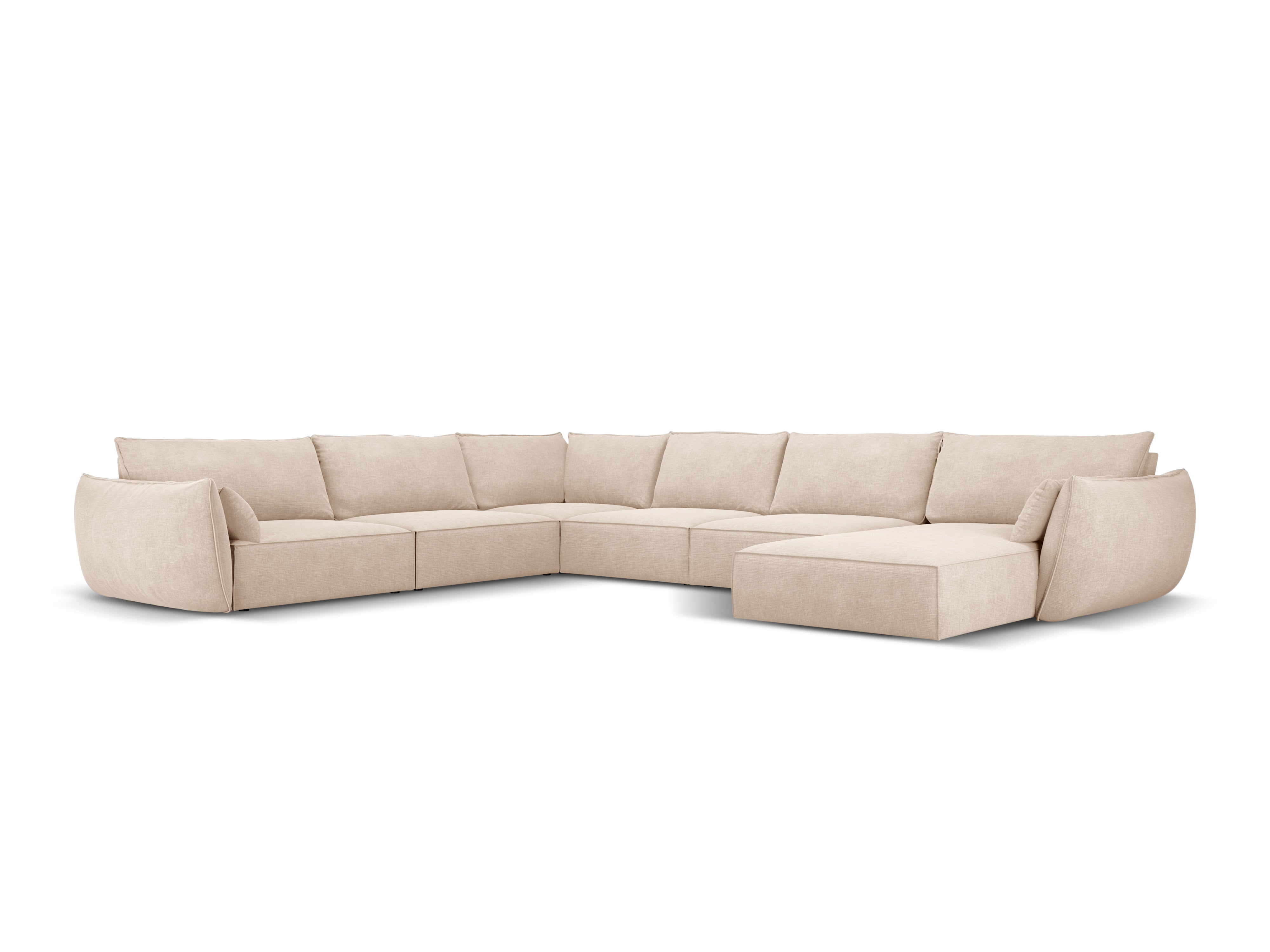 Eine Panorama -Ecke im Szenil -Stoff links -Hand Vanda Beige
