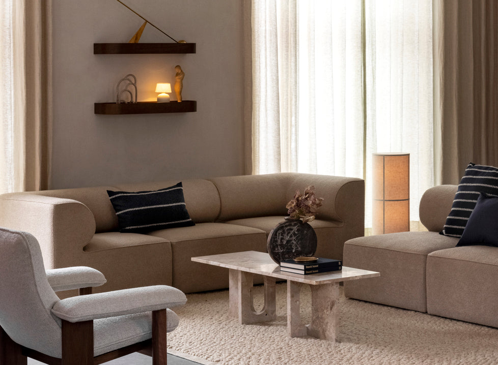 ANDROGYNE coffee table beige marble