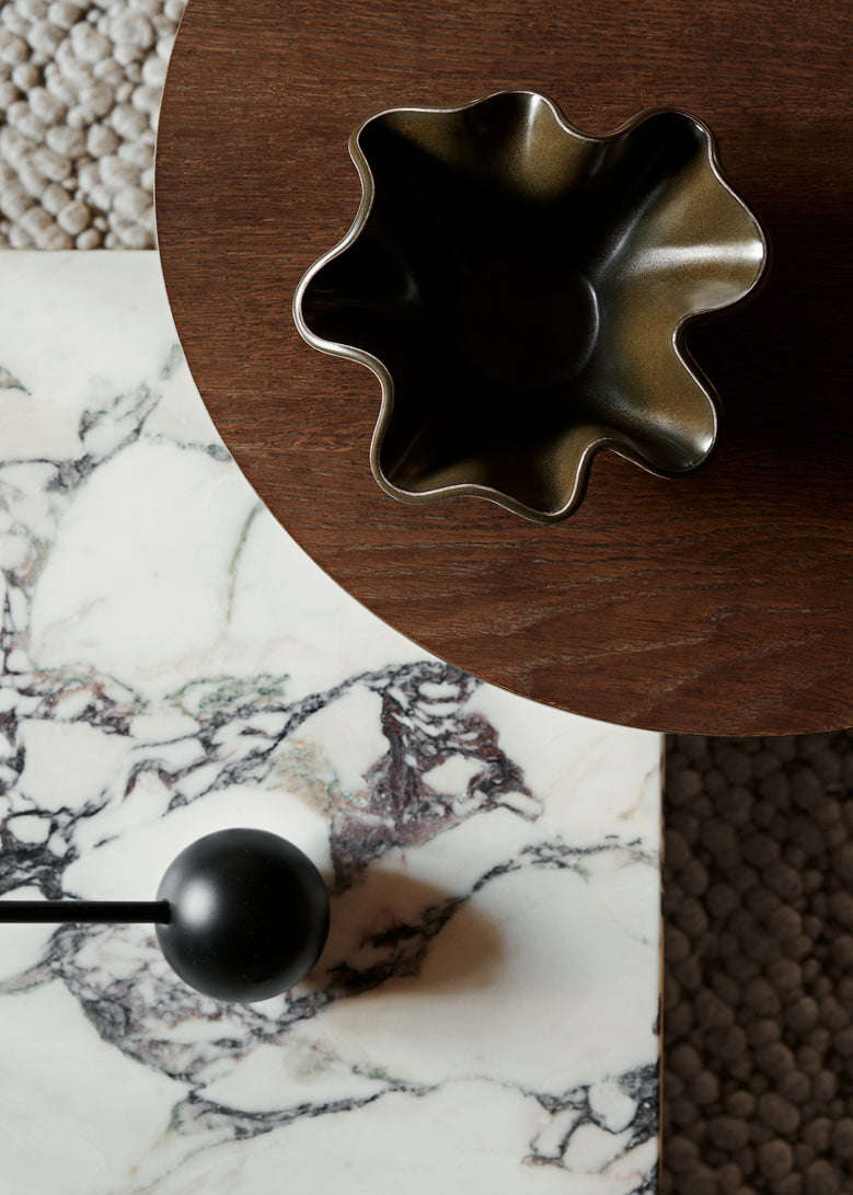 ANDROGYNE dark oak veneer side table