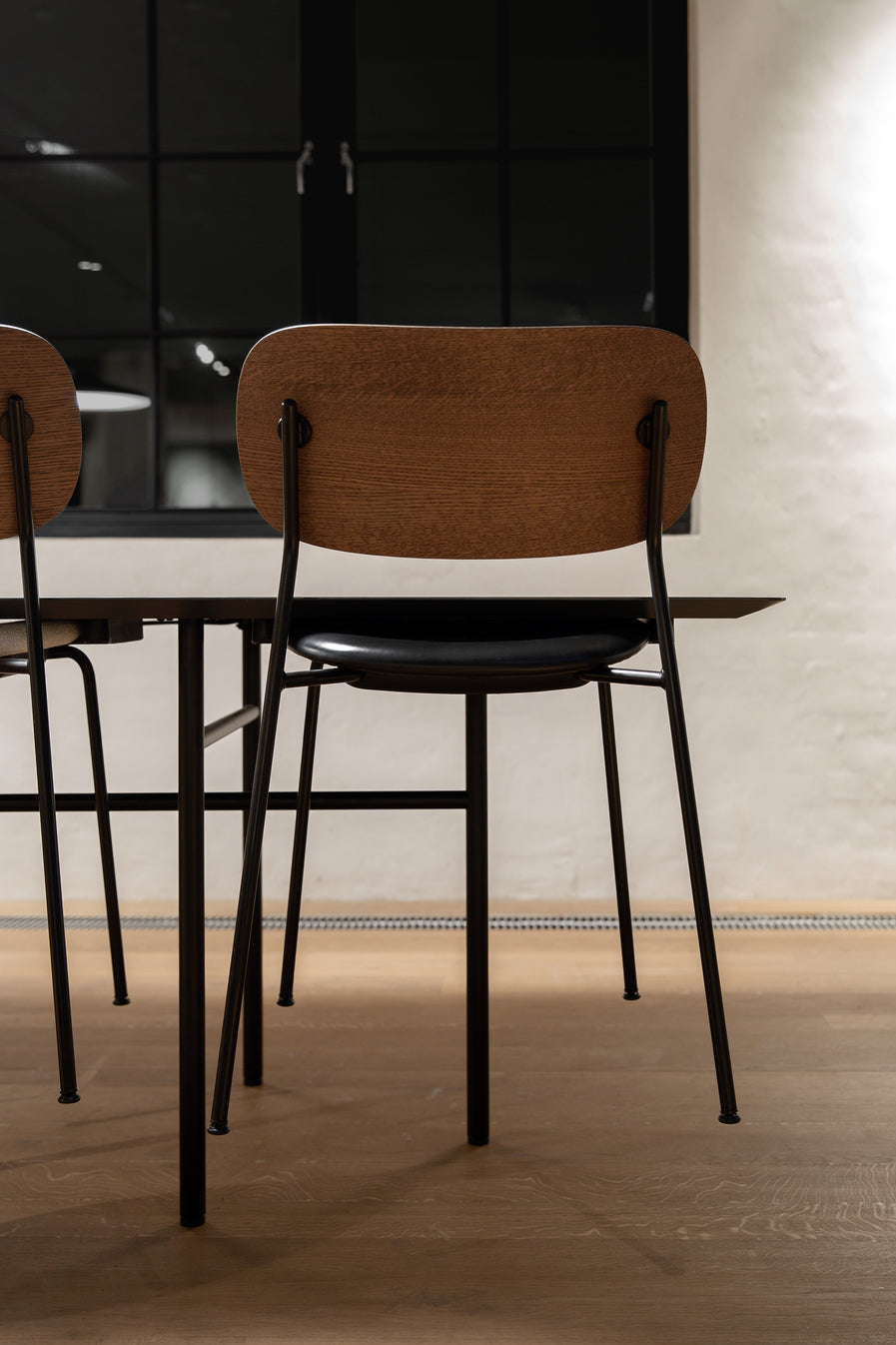 CO Chair with Oak Veneer and Black Base