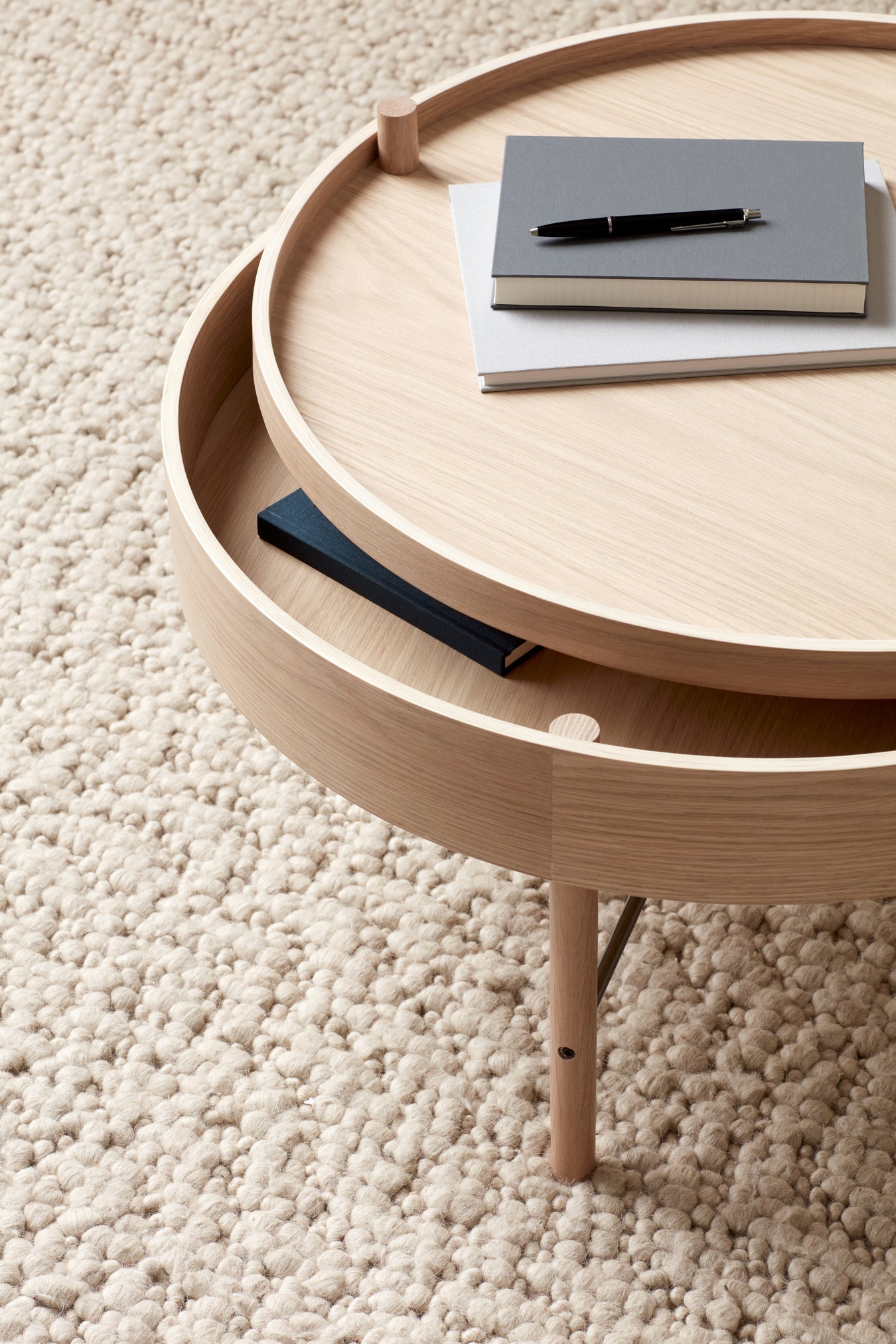 TURNING coffee table oak wood