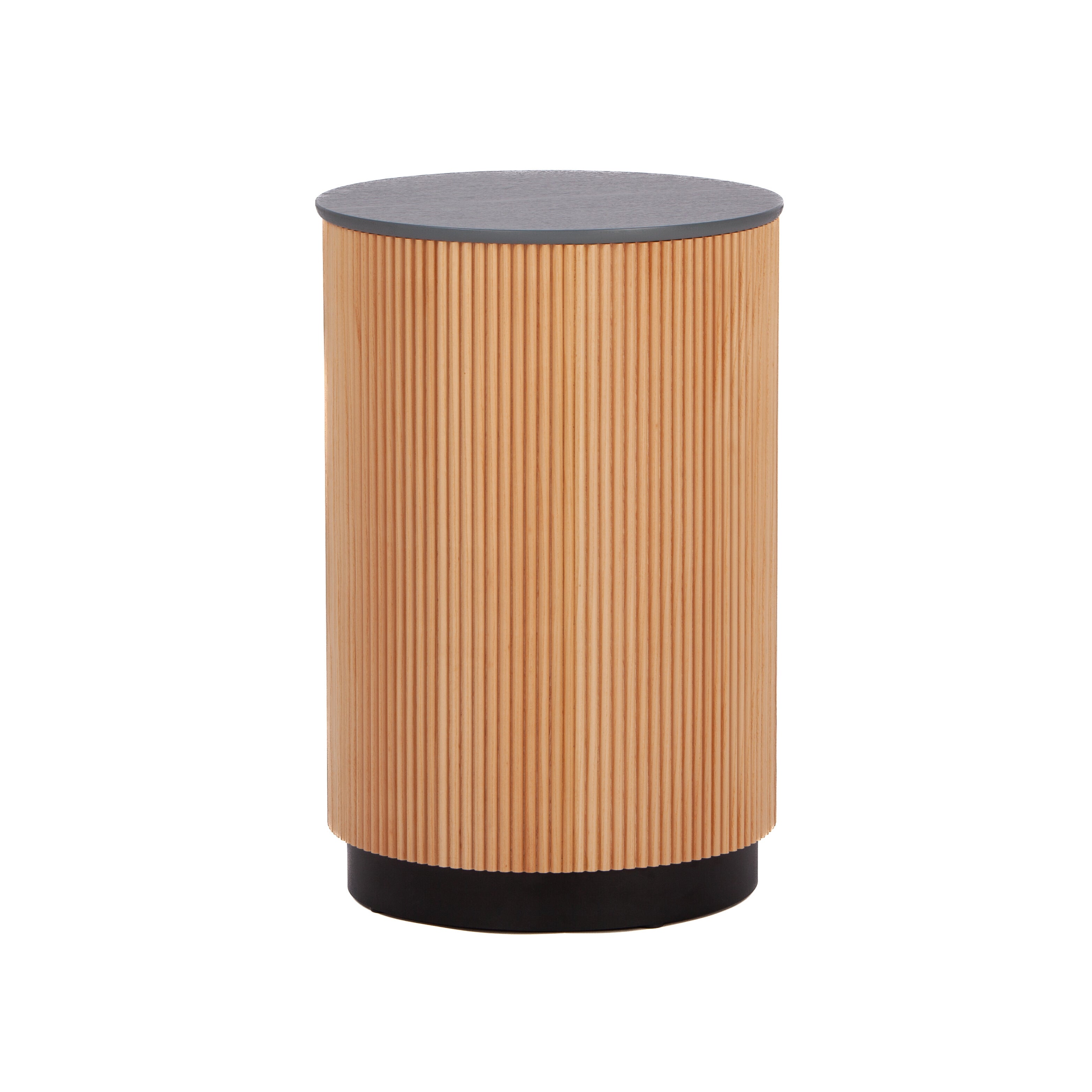 Couchtisch RILL Eichenfurnier mit schwarzer Tischplatte