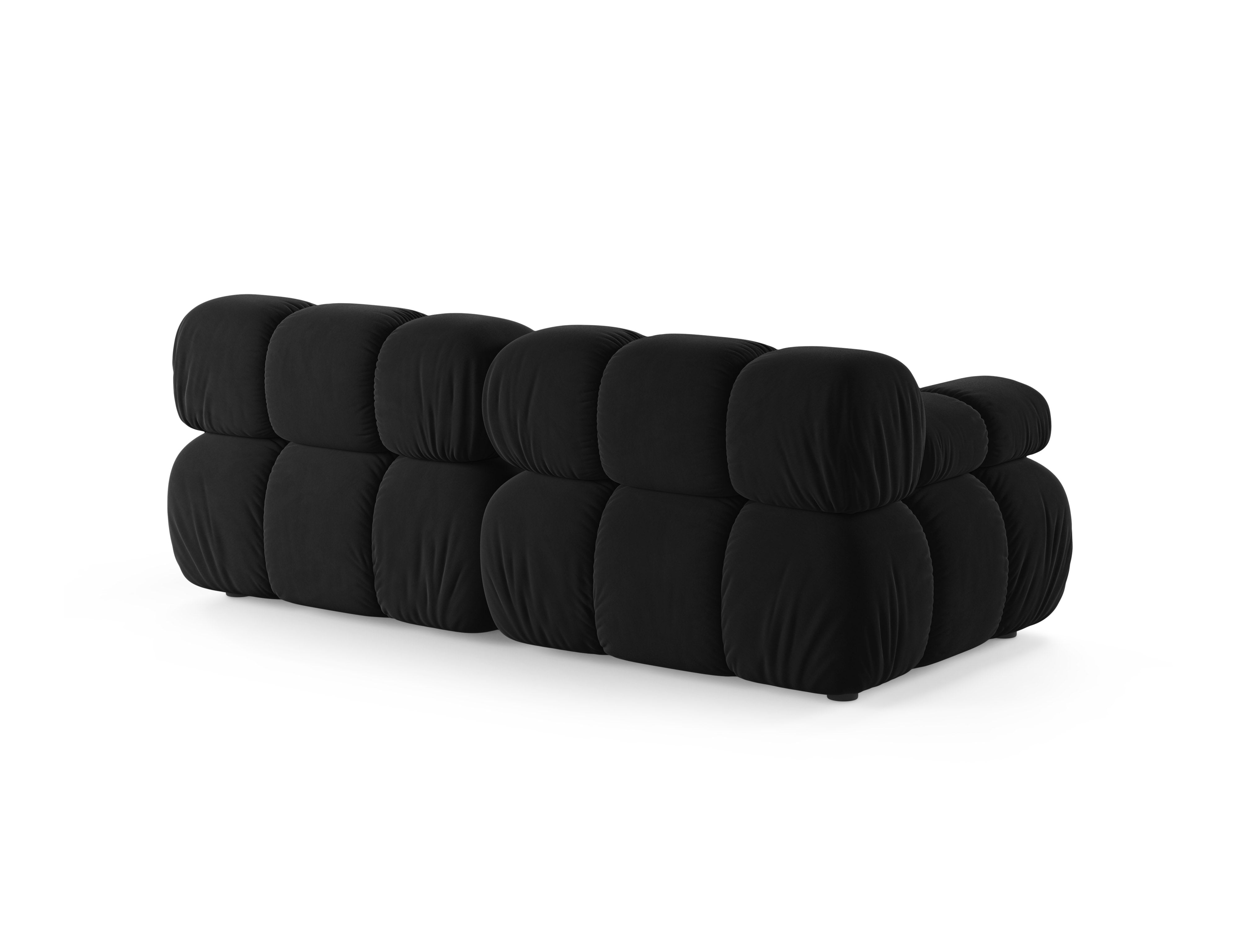 Modulares Samtsofa für 2 Personen BELLIS in Schwarz
