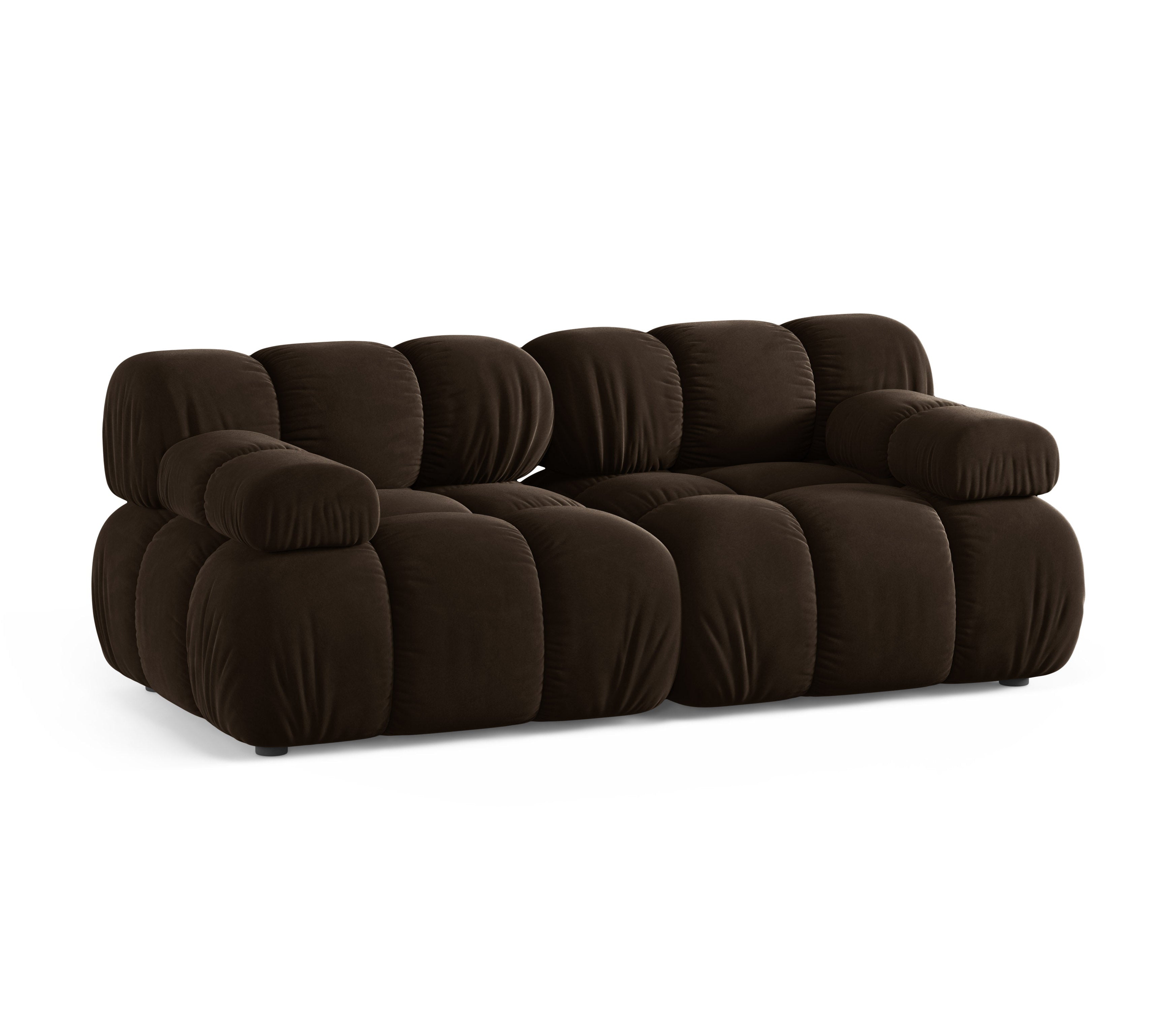 Modulares Samtsofa für 2 Personen BELLIS in Schokoladenfarbe