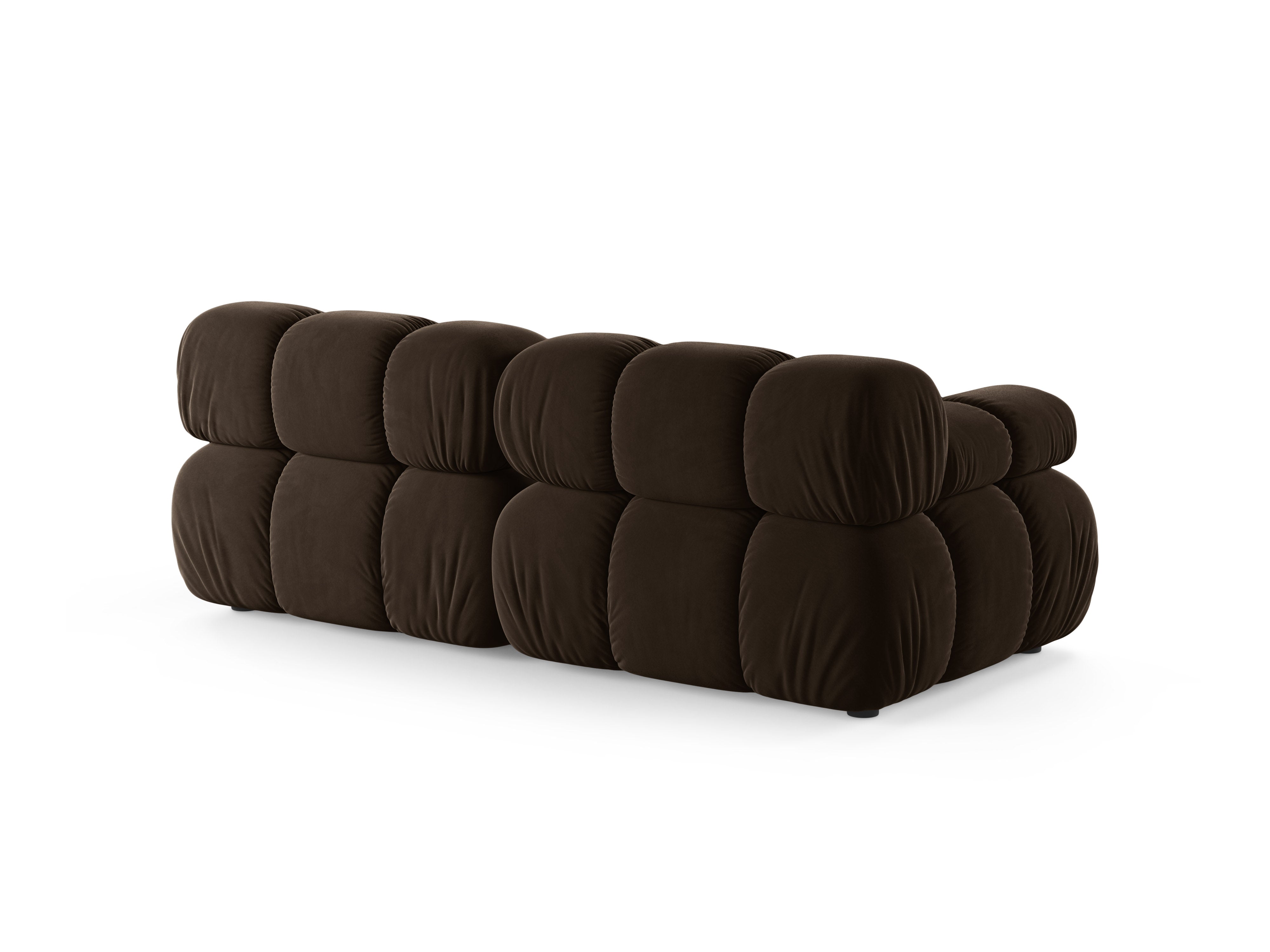 Modulares Samtsofa für 2 Personen BELLIS in Schokoladenfarbe