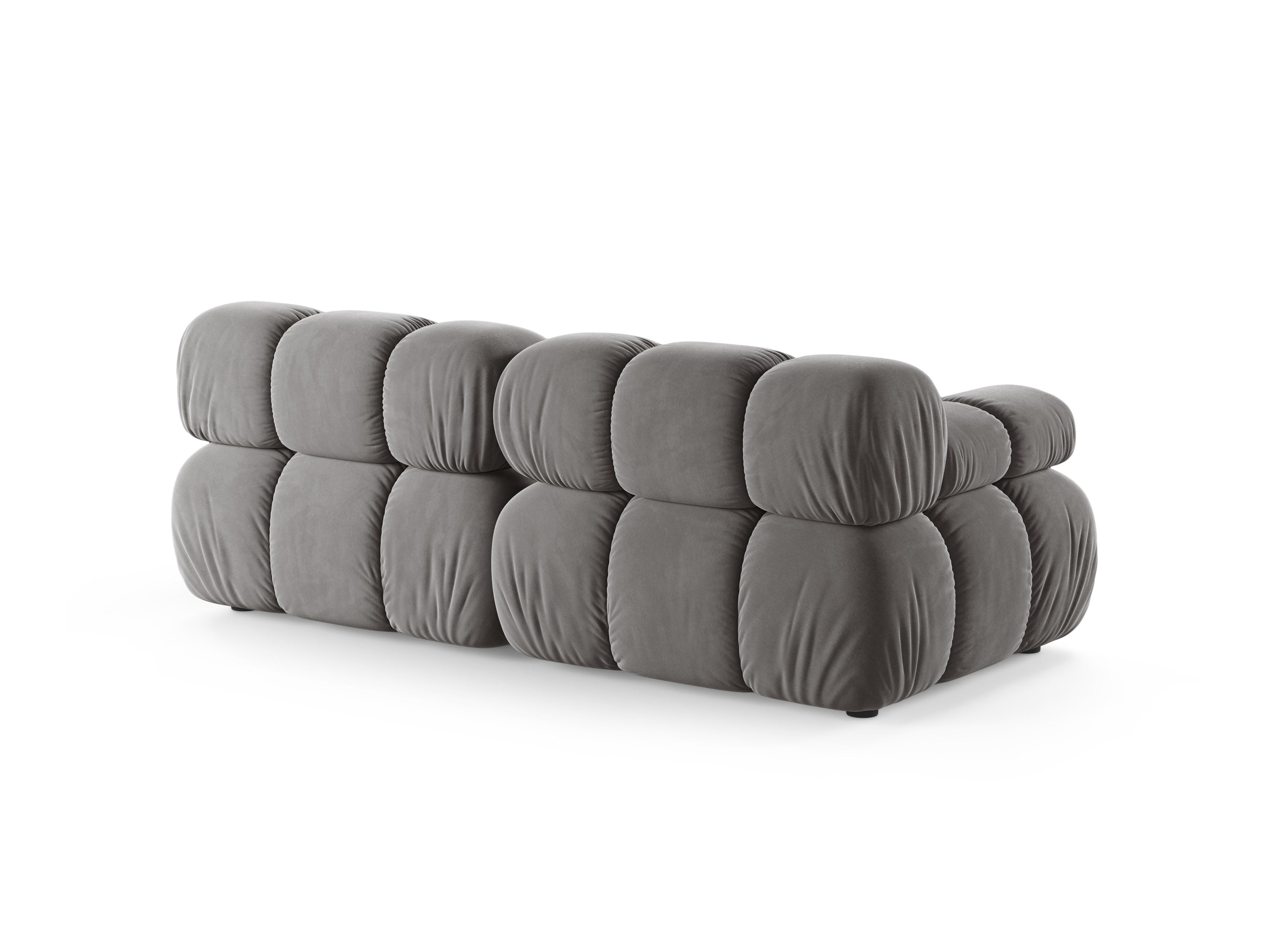 Modulares Samtsofa für 2 Personen BELLIS in Grau