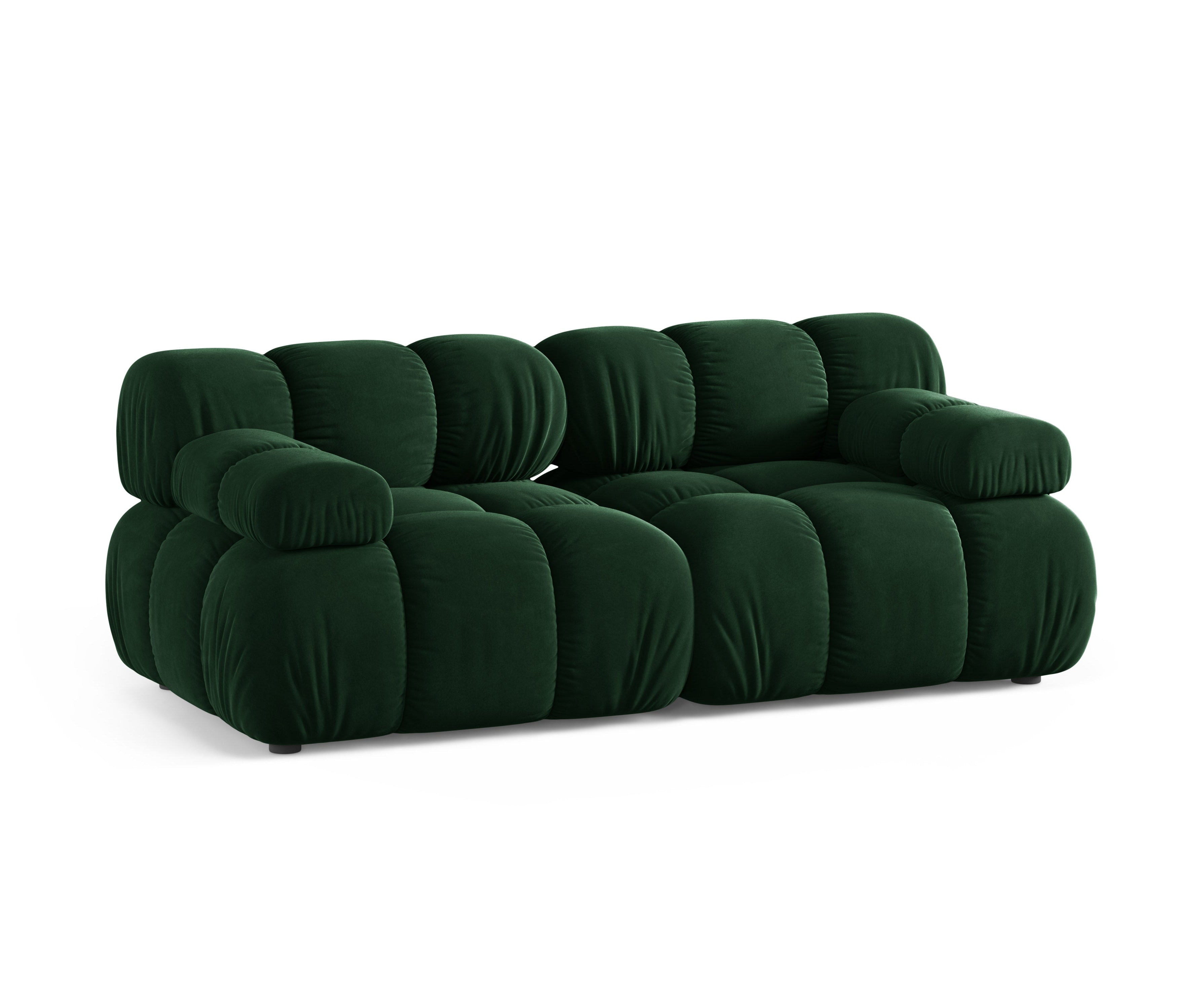 Modulares Samtsofa für 2 Personen BELLIS in Flaschengrün