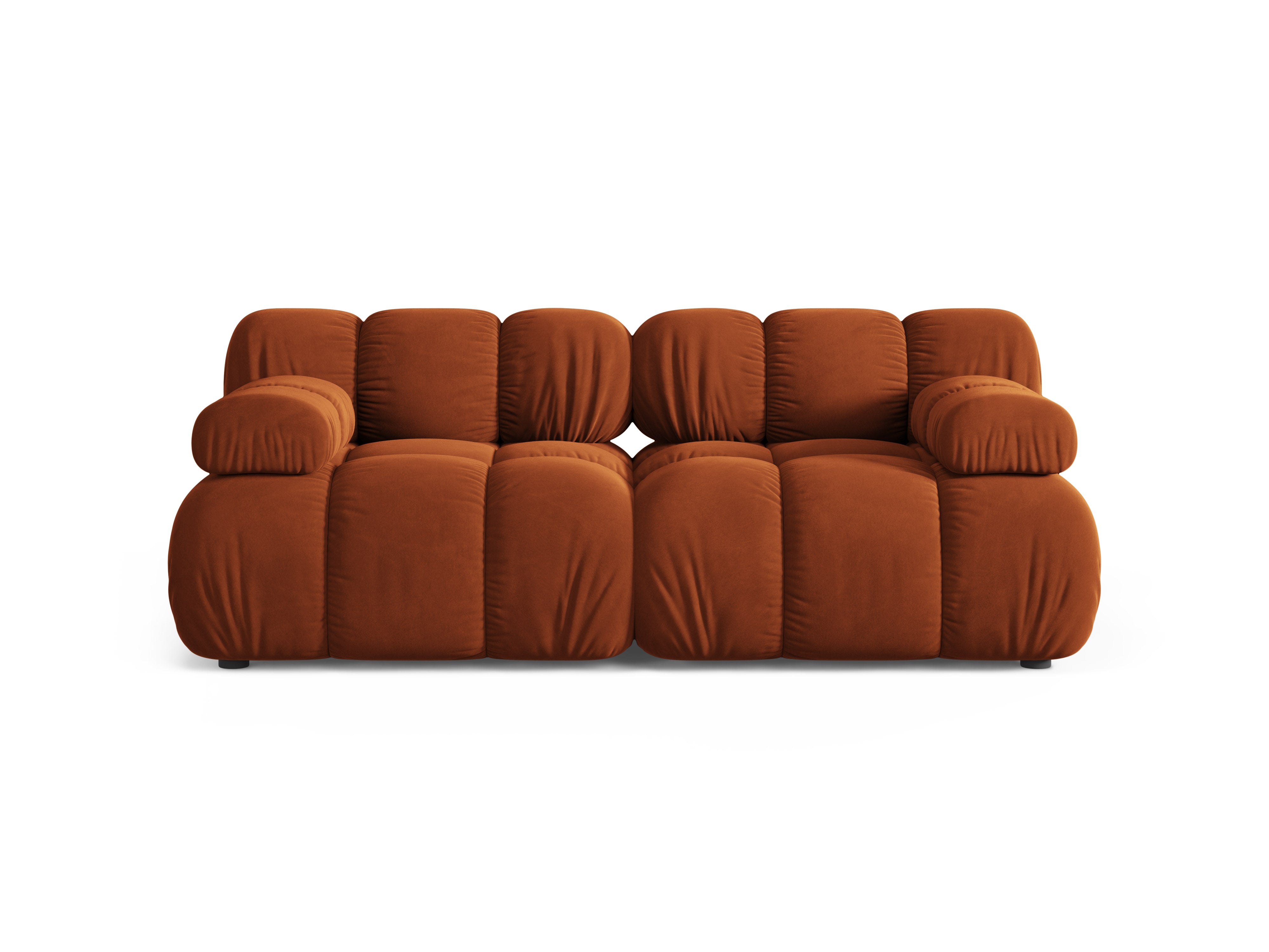 Modulares Samtsofa für 2 Personen BELLIS in Ziegelrot