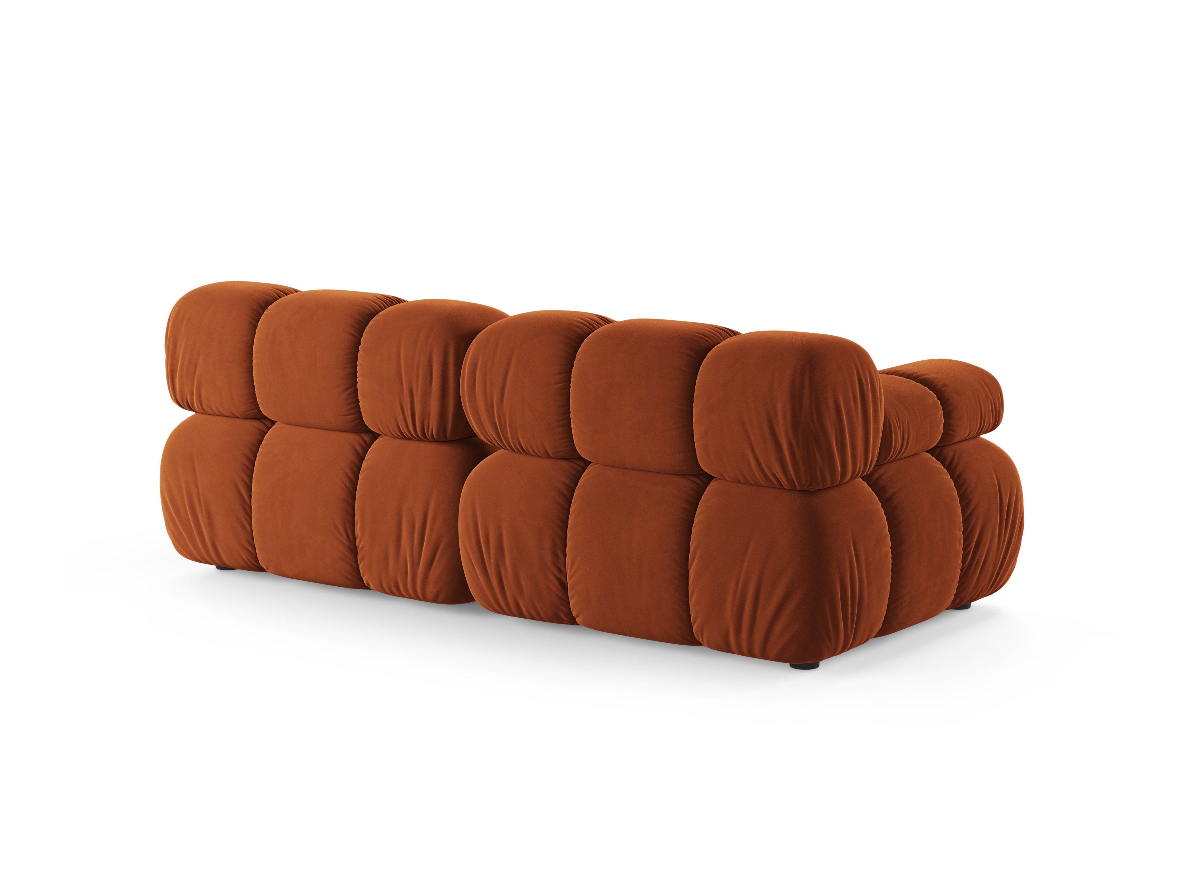 Modulares Samtsofa für 2 Personen BELLIS in Ziegelrot