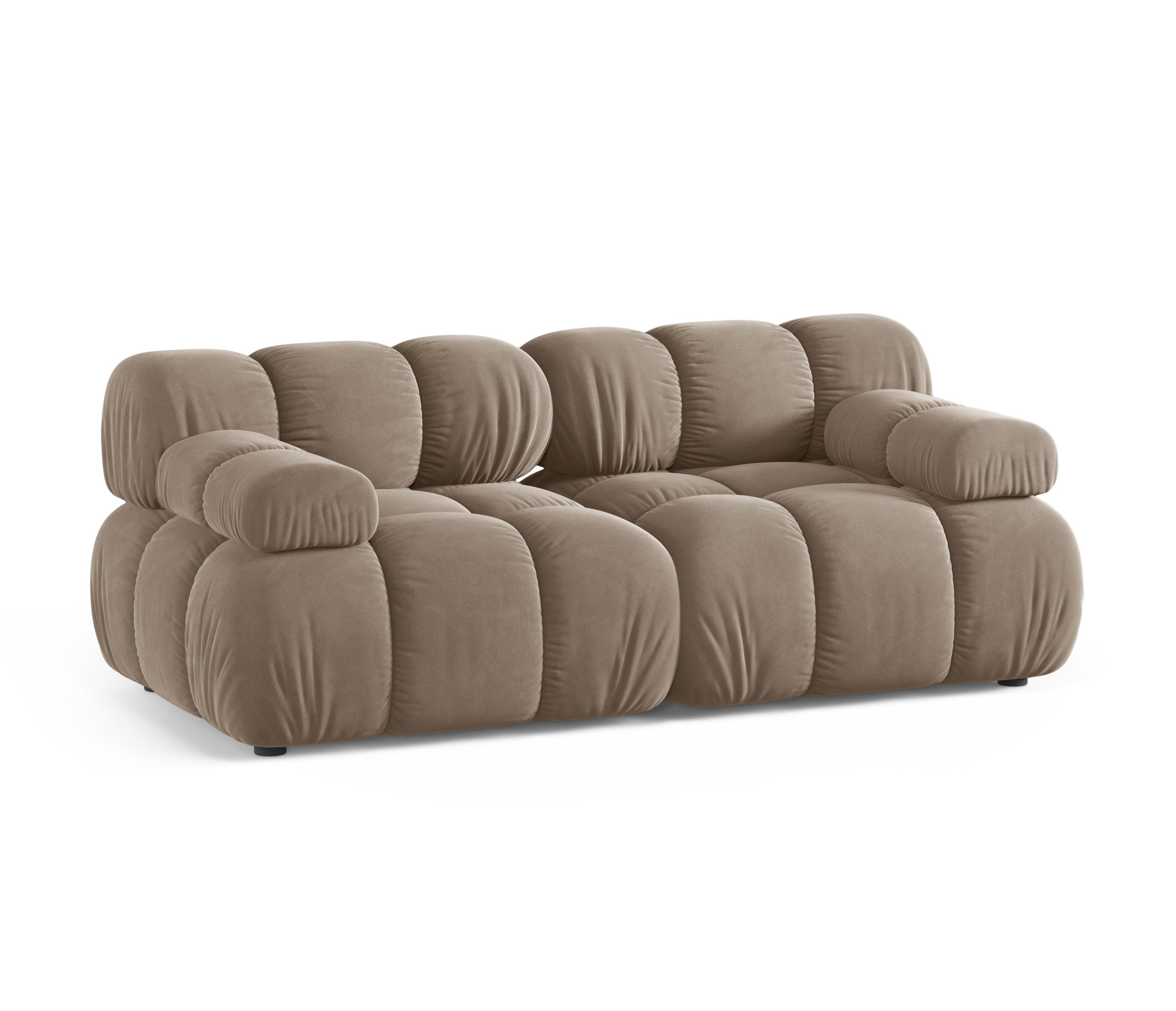 Modulares Samtsofa für 2 Personen BELLIS in Cappuccino