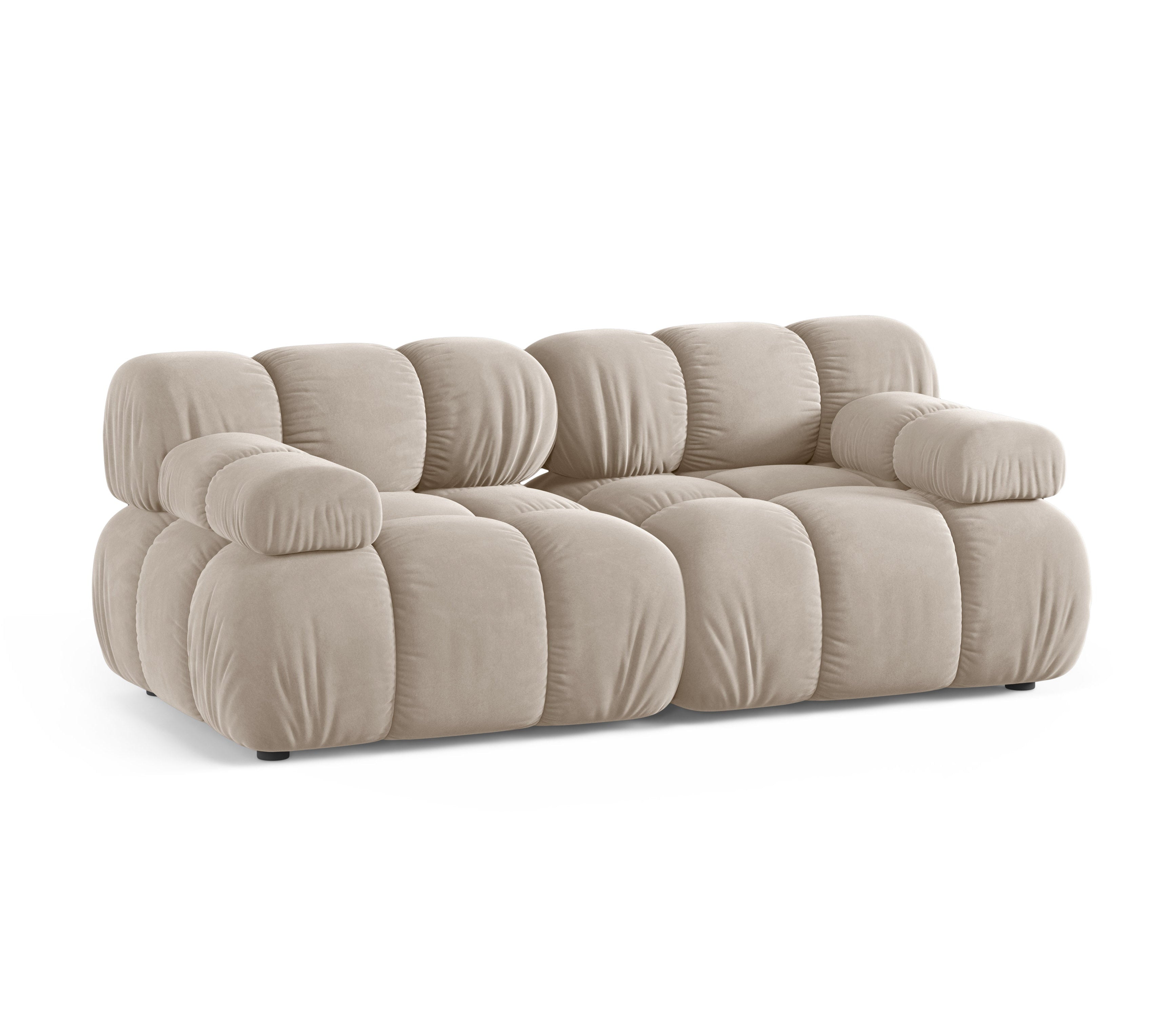 Modulares 2-Sitzer-Sofa aus Samt BELLIS in Beige