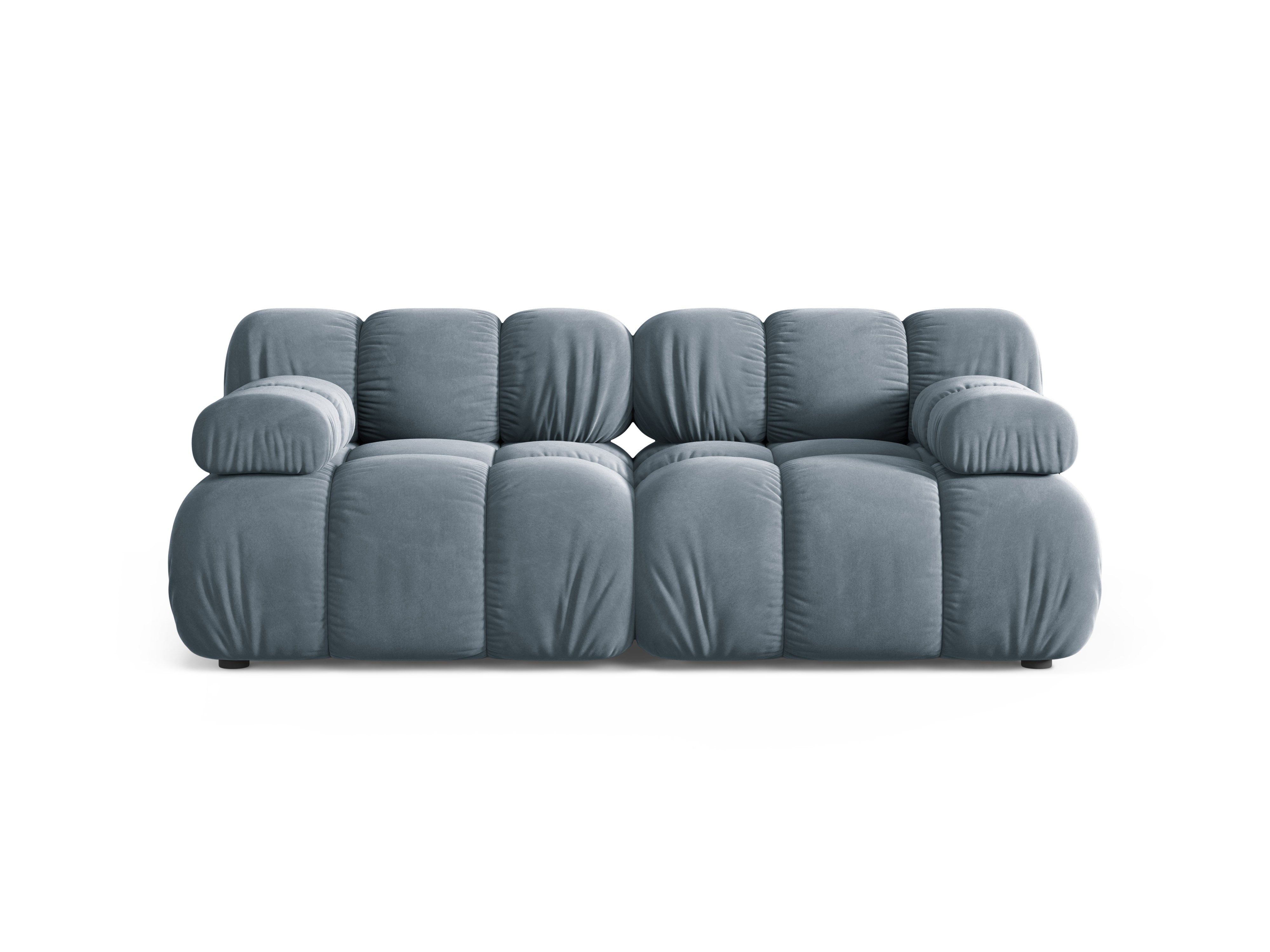 Modulares Samtsofa für 2 Personen BELLIS in Blau