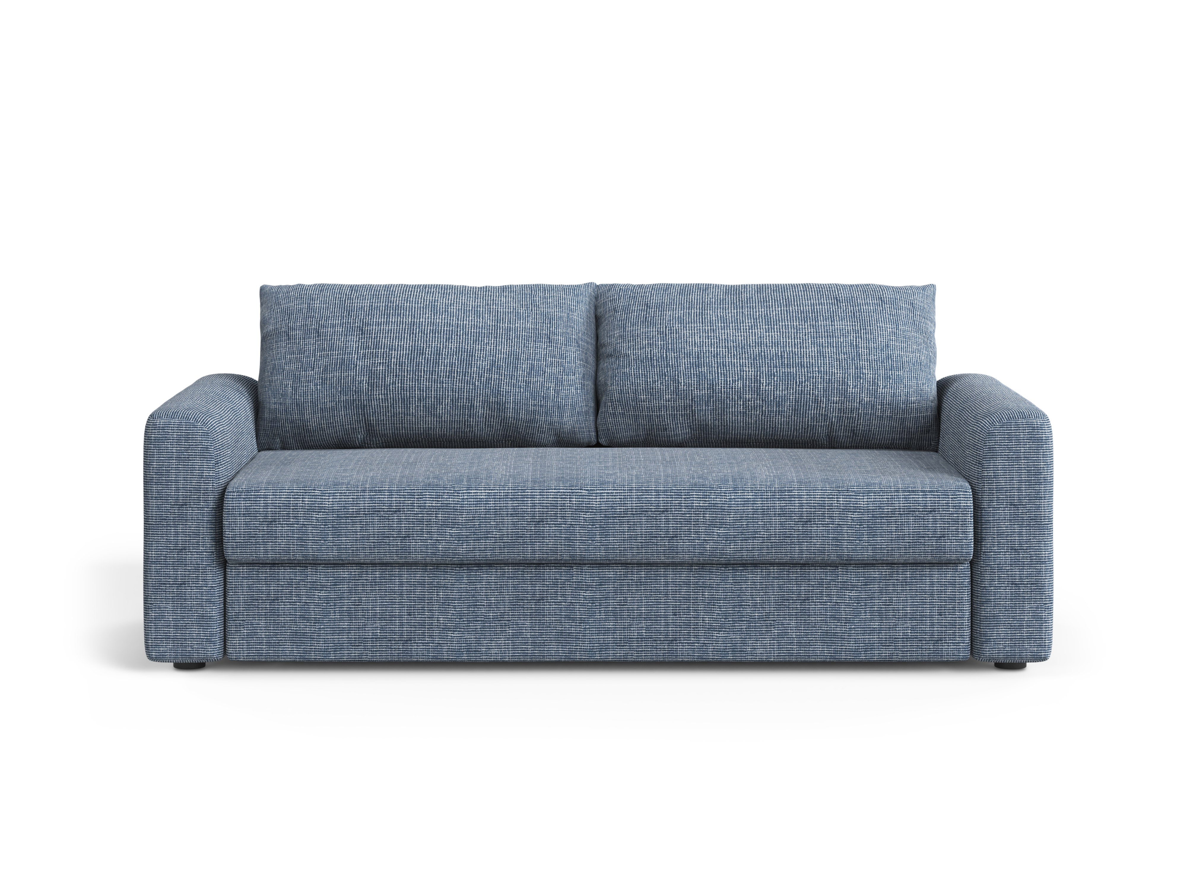 3-Seater Sofa with Sleeping Function DAVID Blue Melange