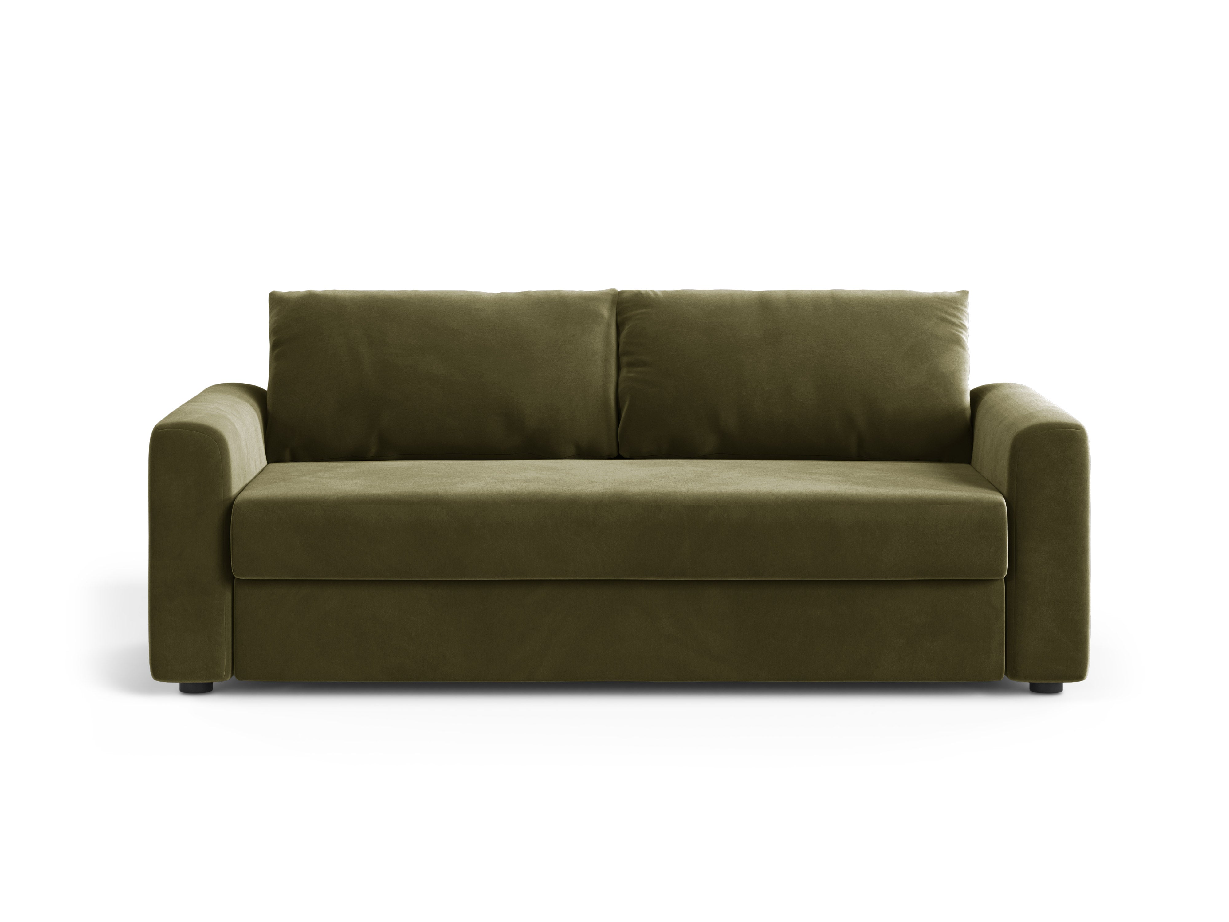 Sofa aus Samt für 3 Personen mit Schlaf-Funktion DAVID grün