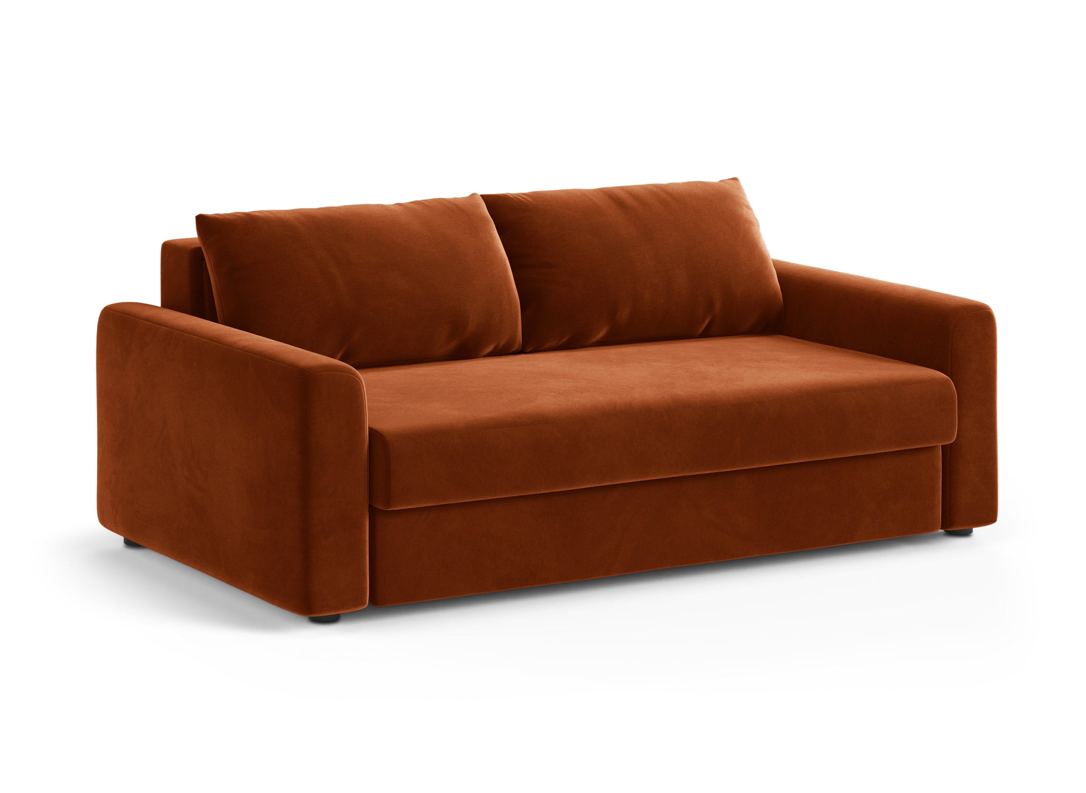 Velvet 3-Seater Sofa with Sleeping Function DAVID Terracotta