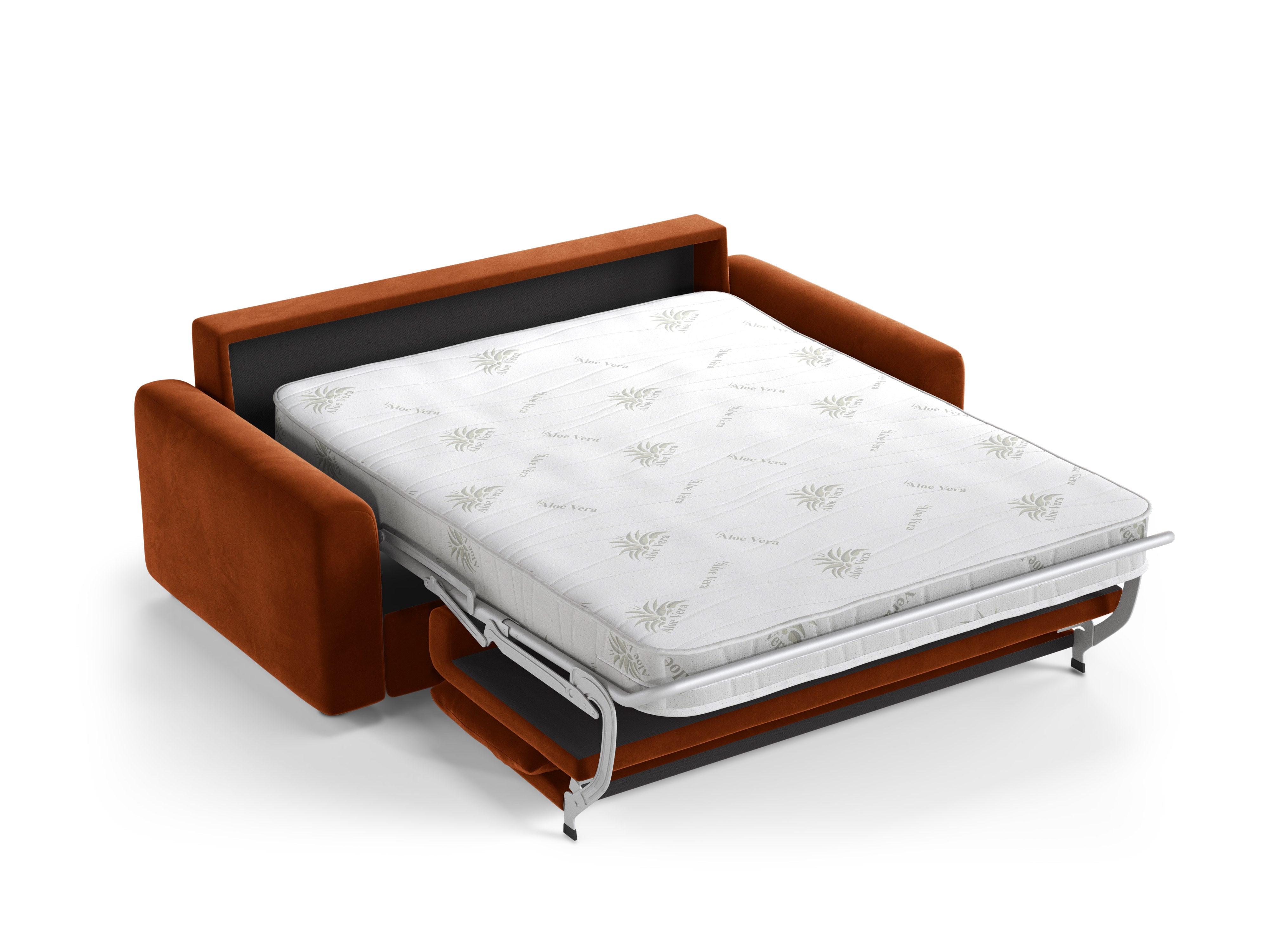 Velvet 3-Seater Sofa with Sleeping Function DAVID Terracotta
